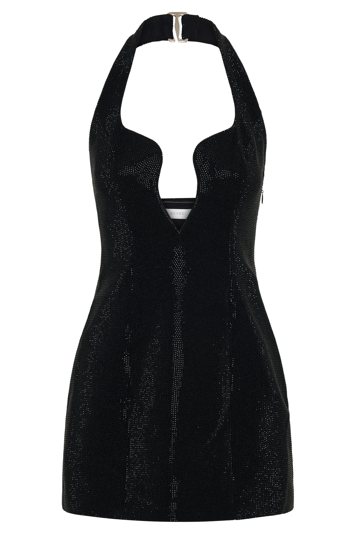Raina Diamante Halter Mini Dress - Black #11
