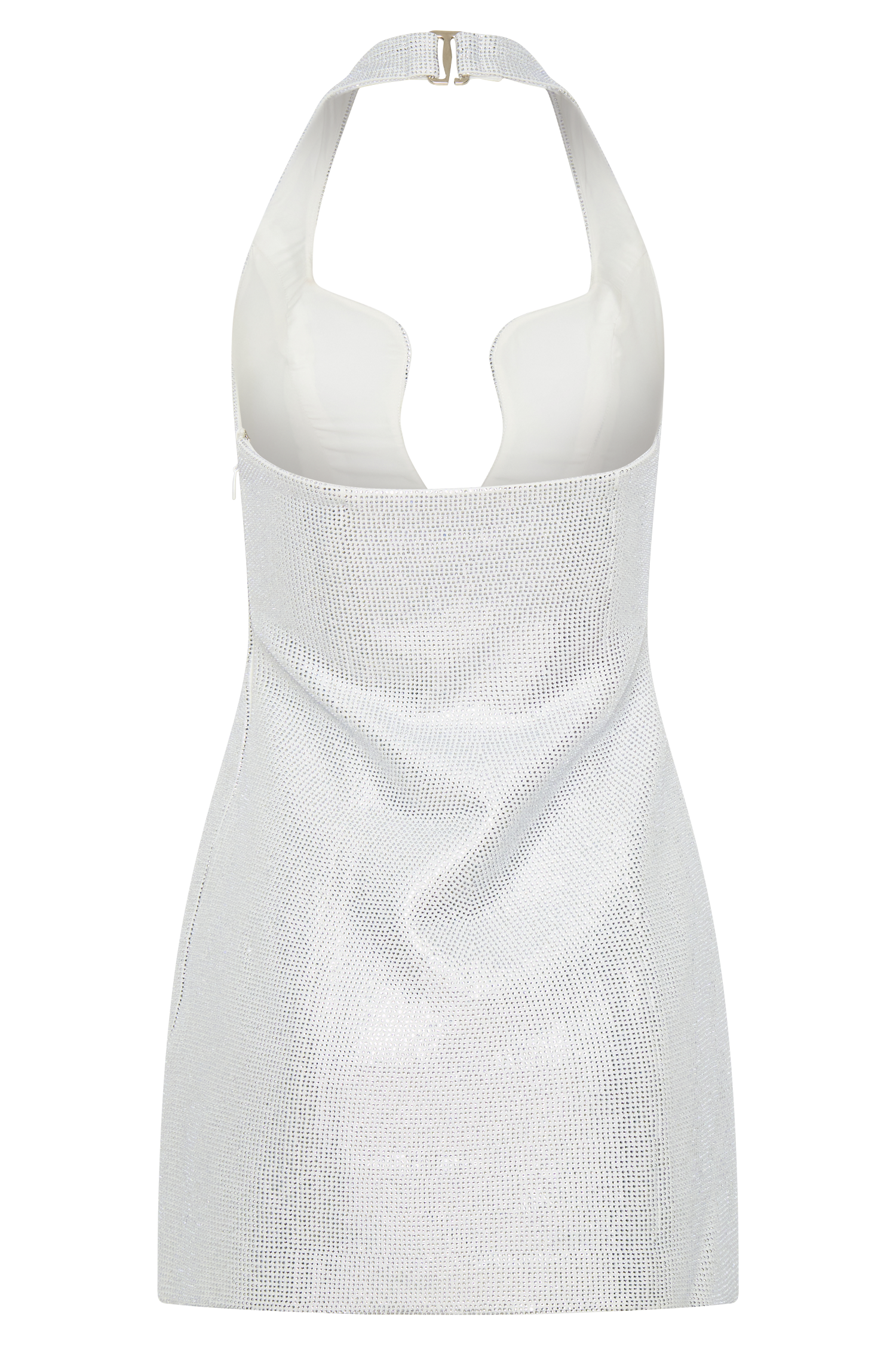 Raina Diamante Halter Mini Dress - White #5