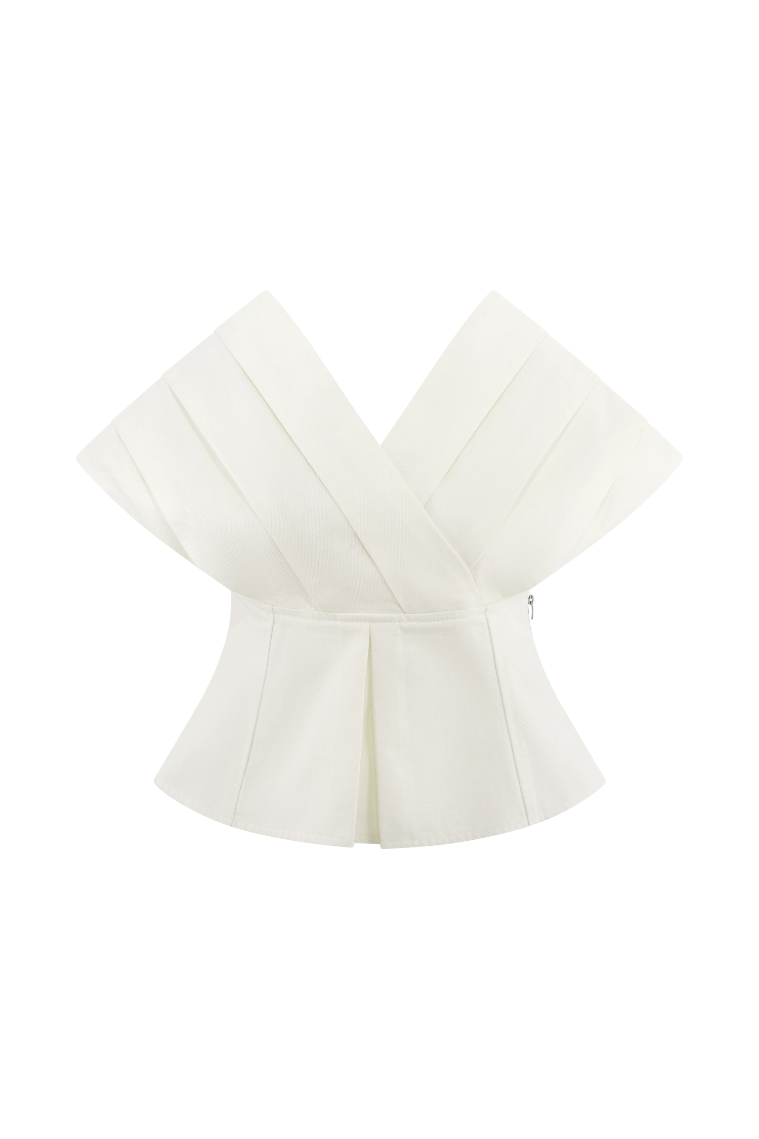 Rayne Off Shoulder Denim Top - White #9