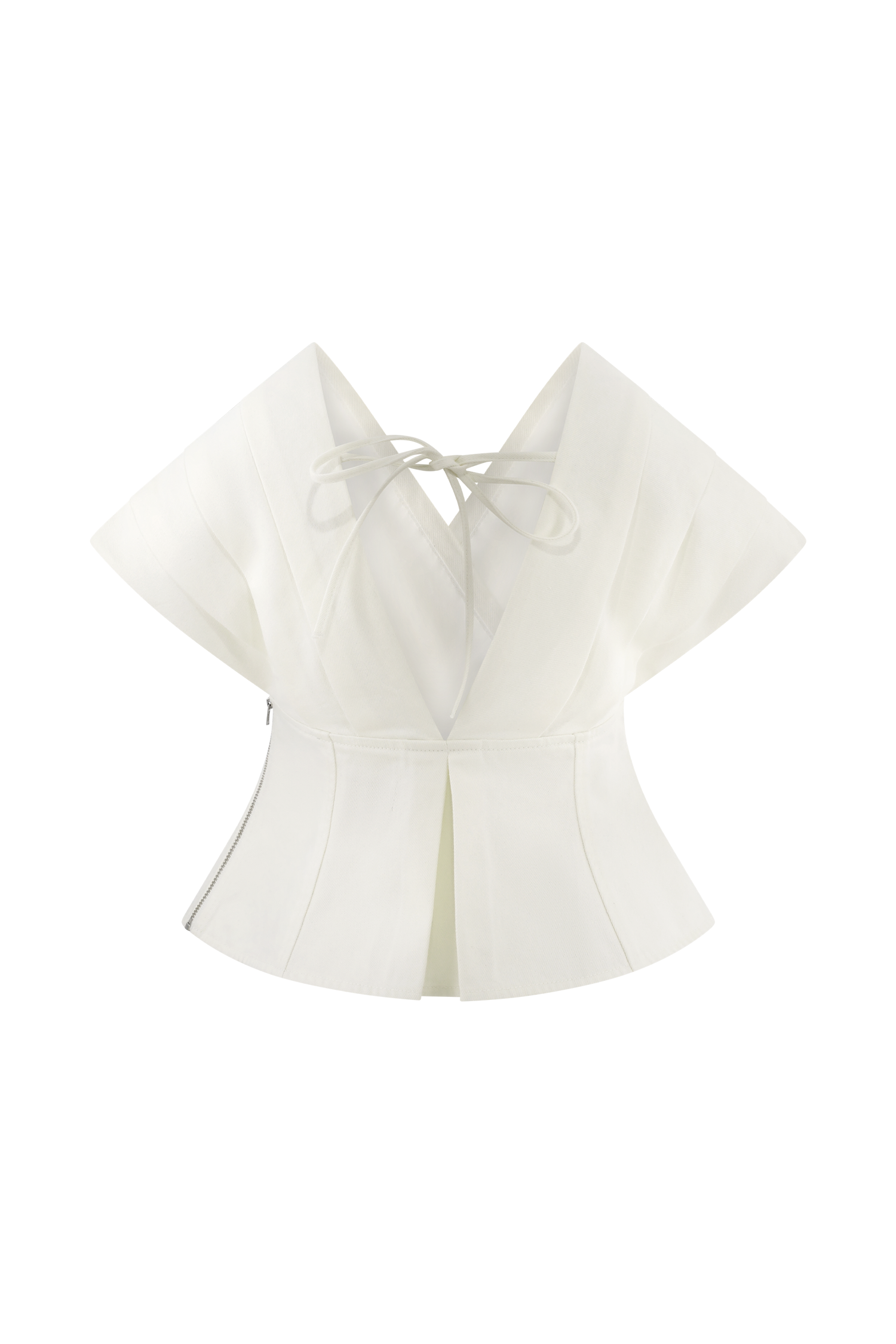 Rayne Off Shoulder Denim Top - White #8