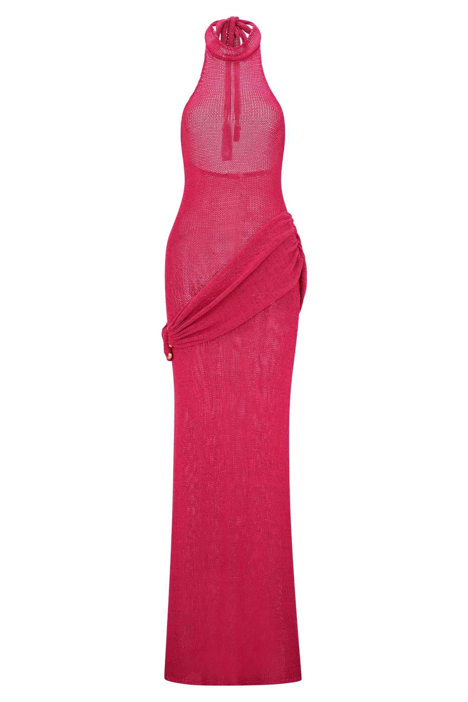 Reece Halter Knit Maxi Dress - Dragonfruit #10