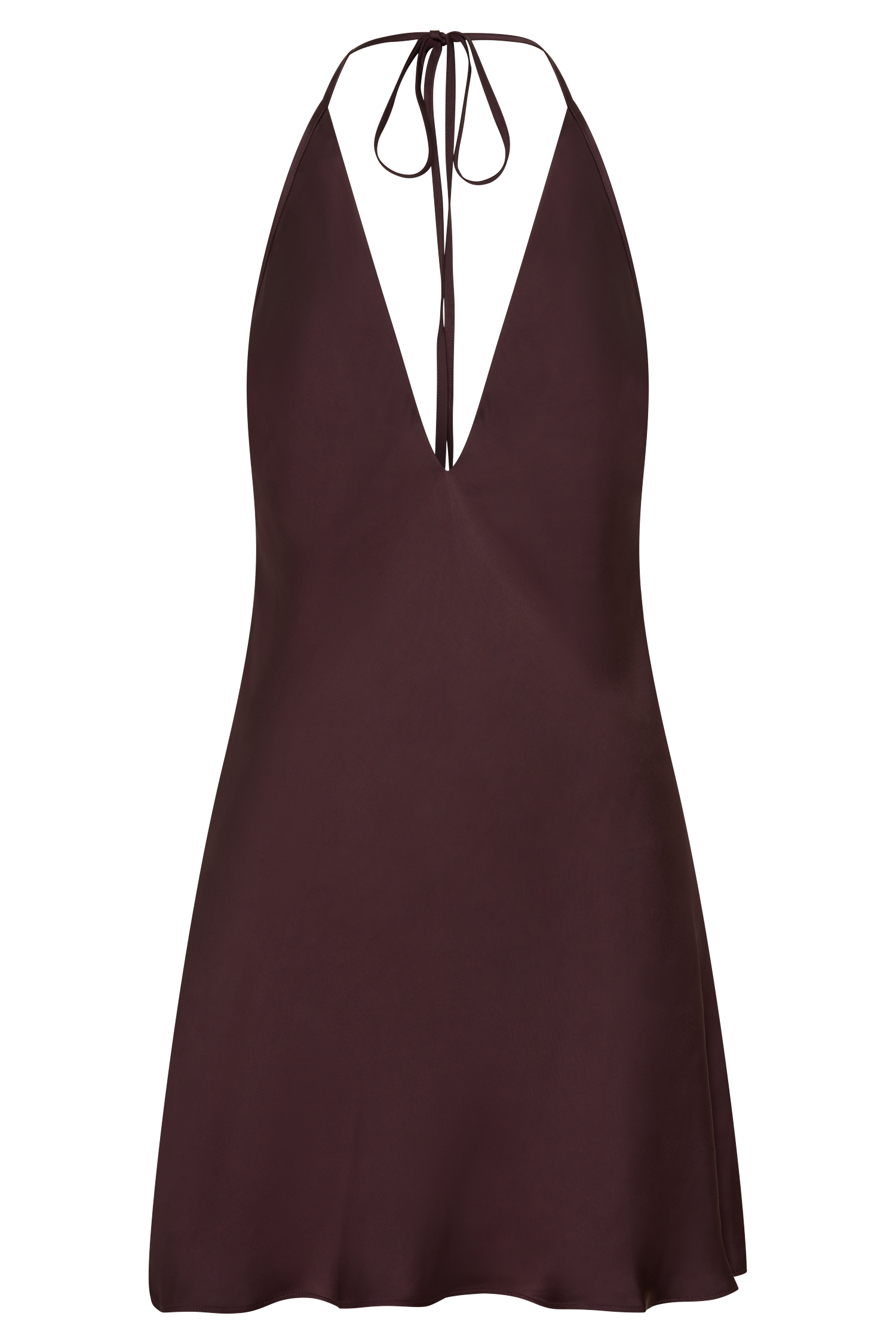 Regina Halter Lace And Satin Mini Dress - Chocolate #9