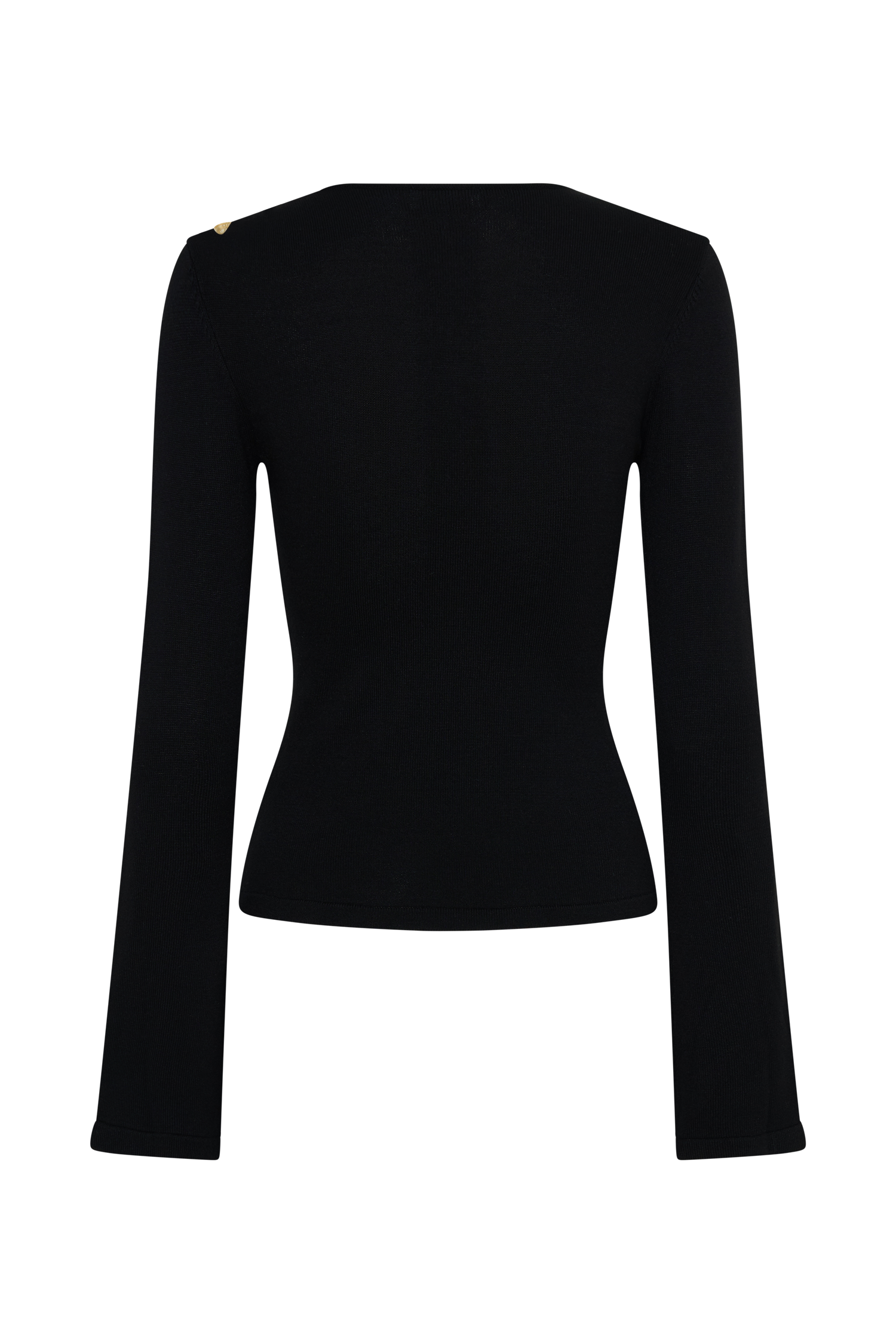 Ricky Knit Long Sleeve Longline Top - Black #7