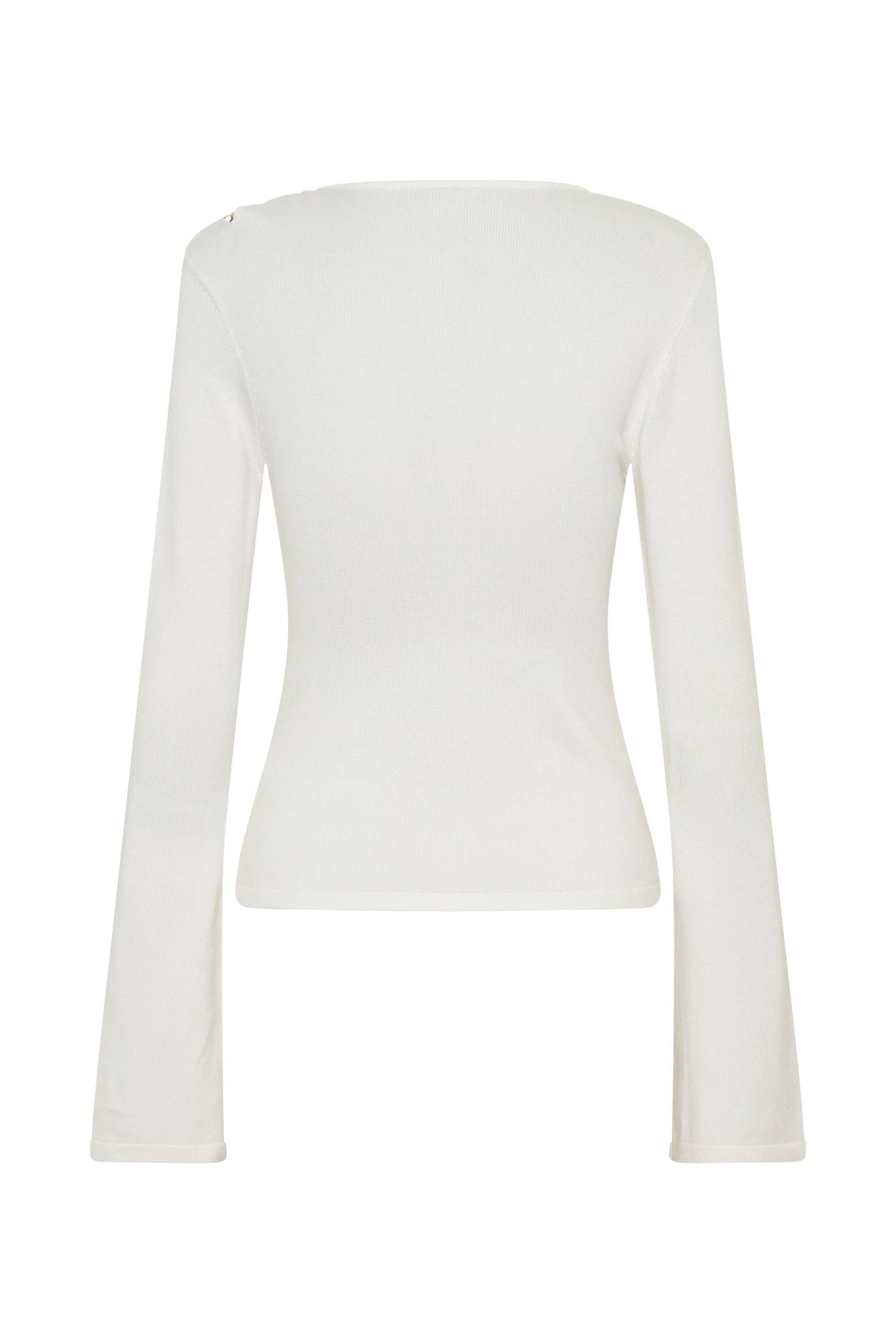 Ricky Knit Long Sleeve Longline Top - Ivory #7