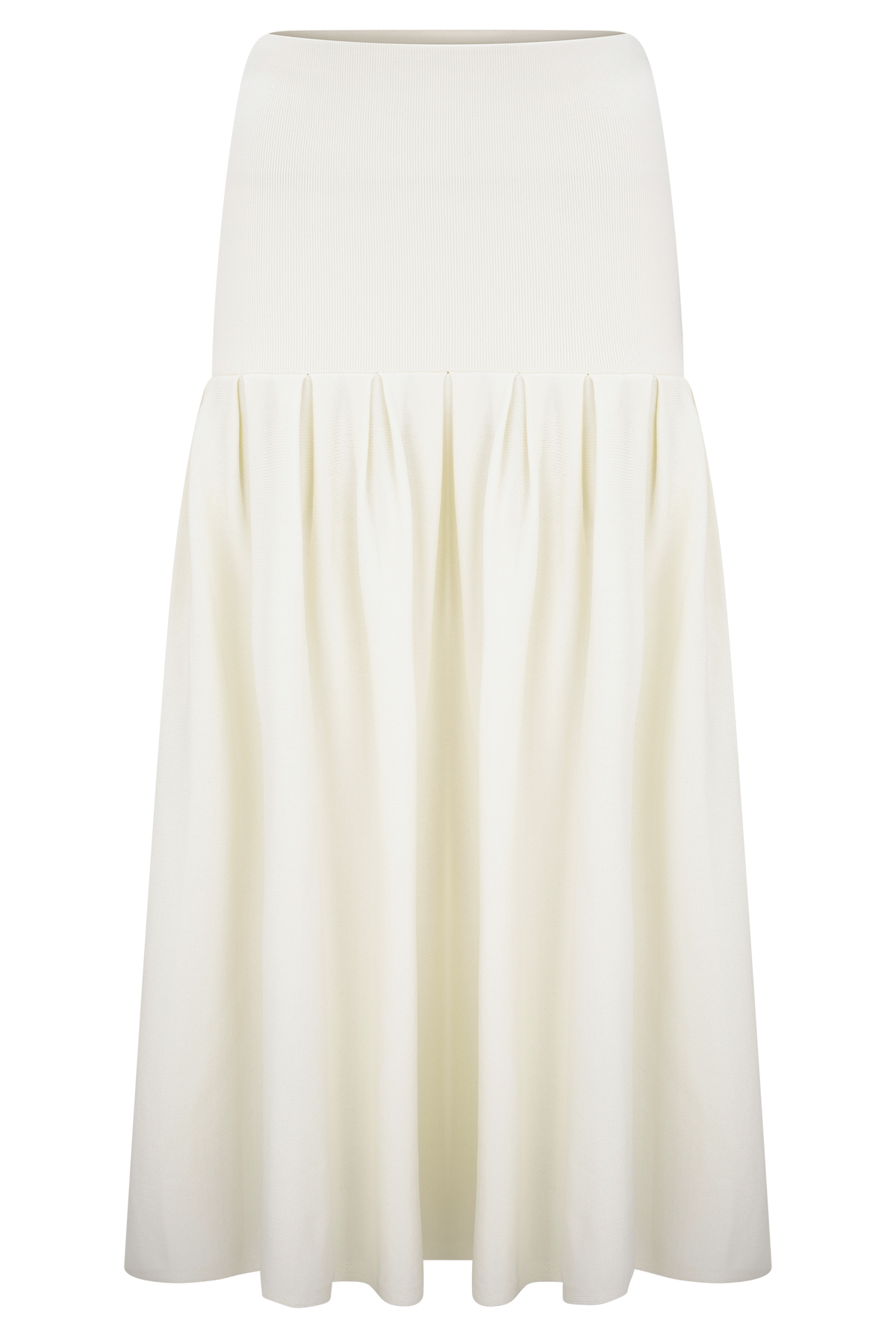 Romaine Bandage Knit Midi Skirt - Ivory