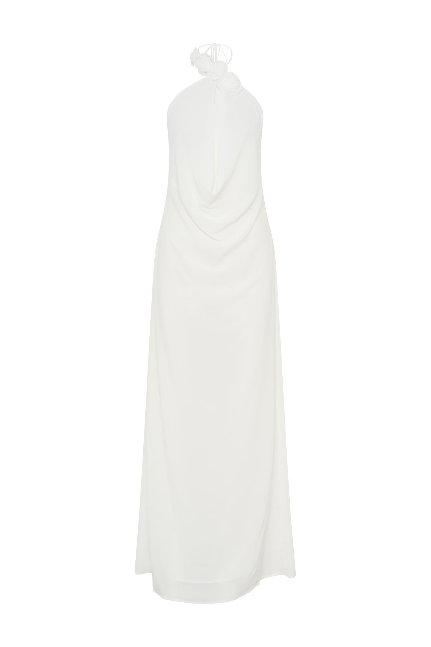 Rosalia Cowl Neck Maxi Dress - White #7