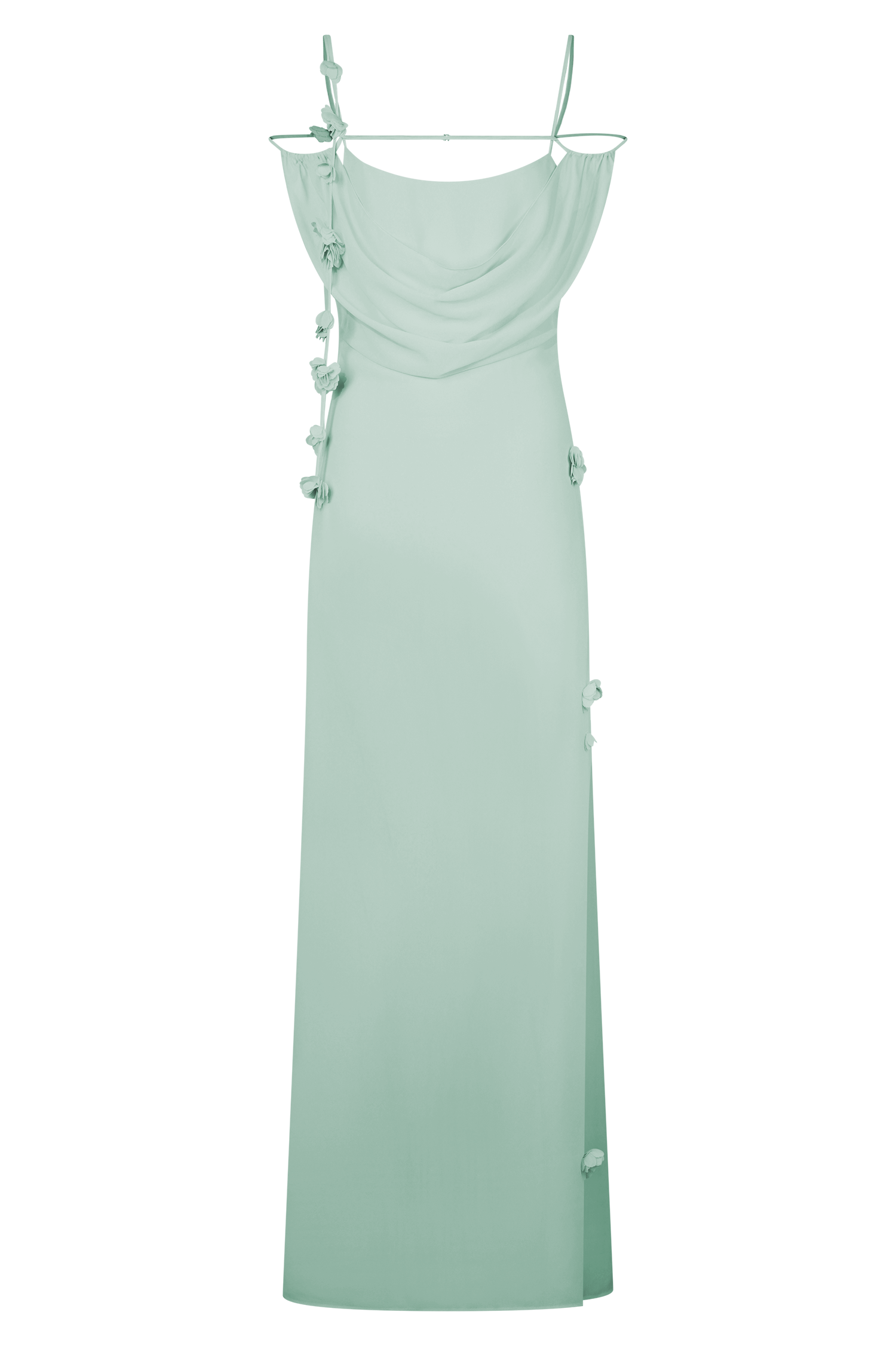 Rosalie Floral Chiffon Maxi Dress - Lagoon #11