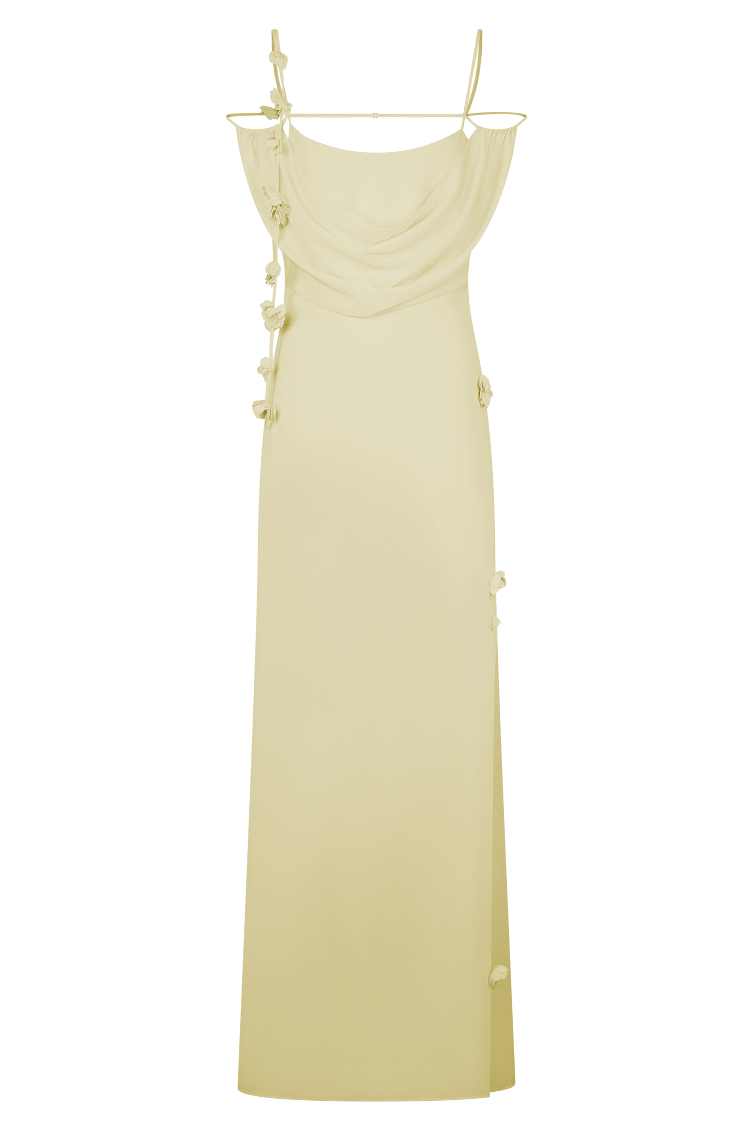 Rosalie Floral Chiffon Maxi Dress - Pastel Lemon #7