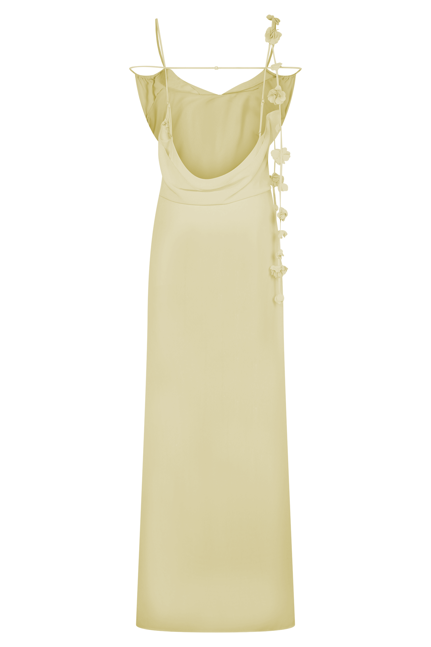 Rosalie Floral Chiffon Maxi Dress - Pastel Lemon #6