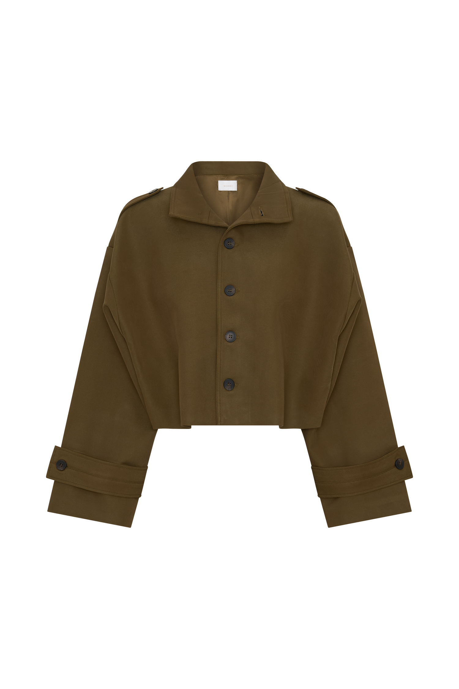 Rue Funnel Neck Bomber Jacket - Khaki #8