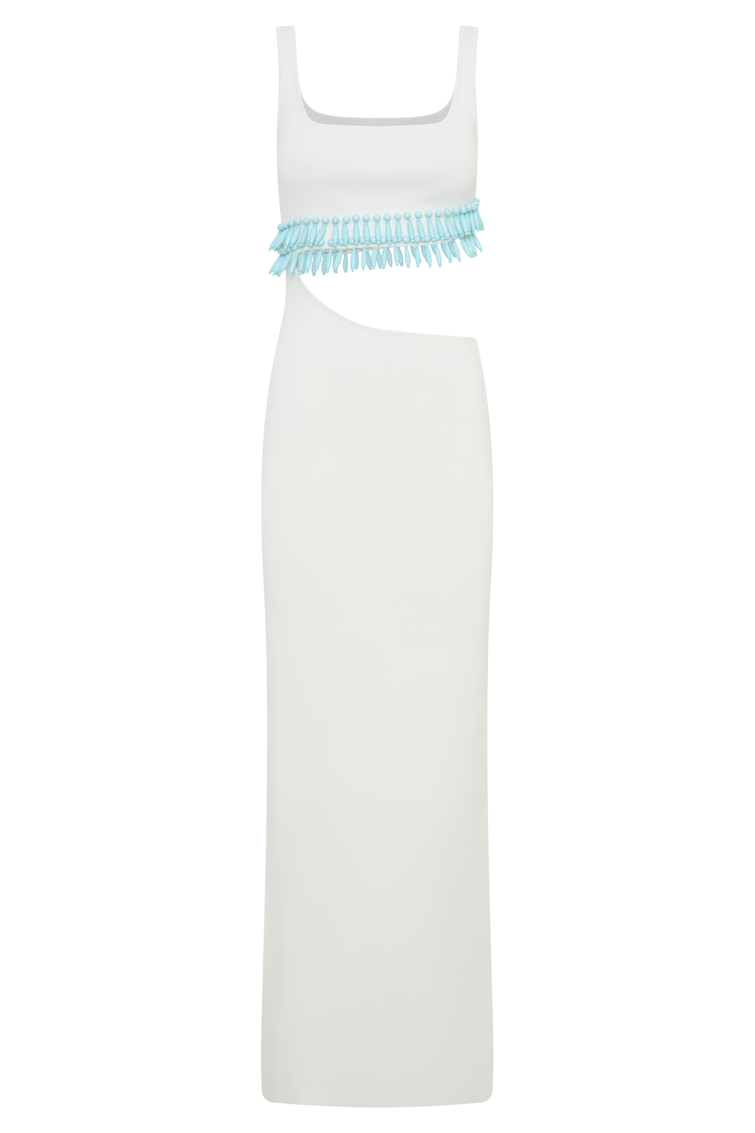Ruvic Knit Maxi Beaded Dress - White #7