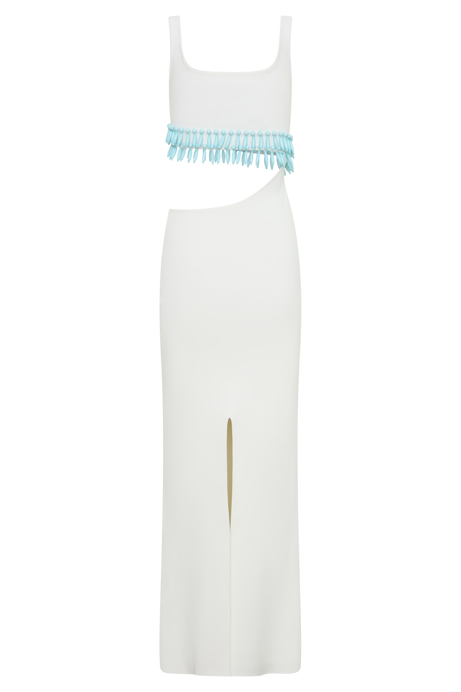 Ruvic Knit Maxi Beaded Dress - White #6
