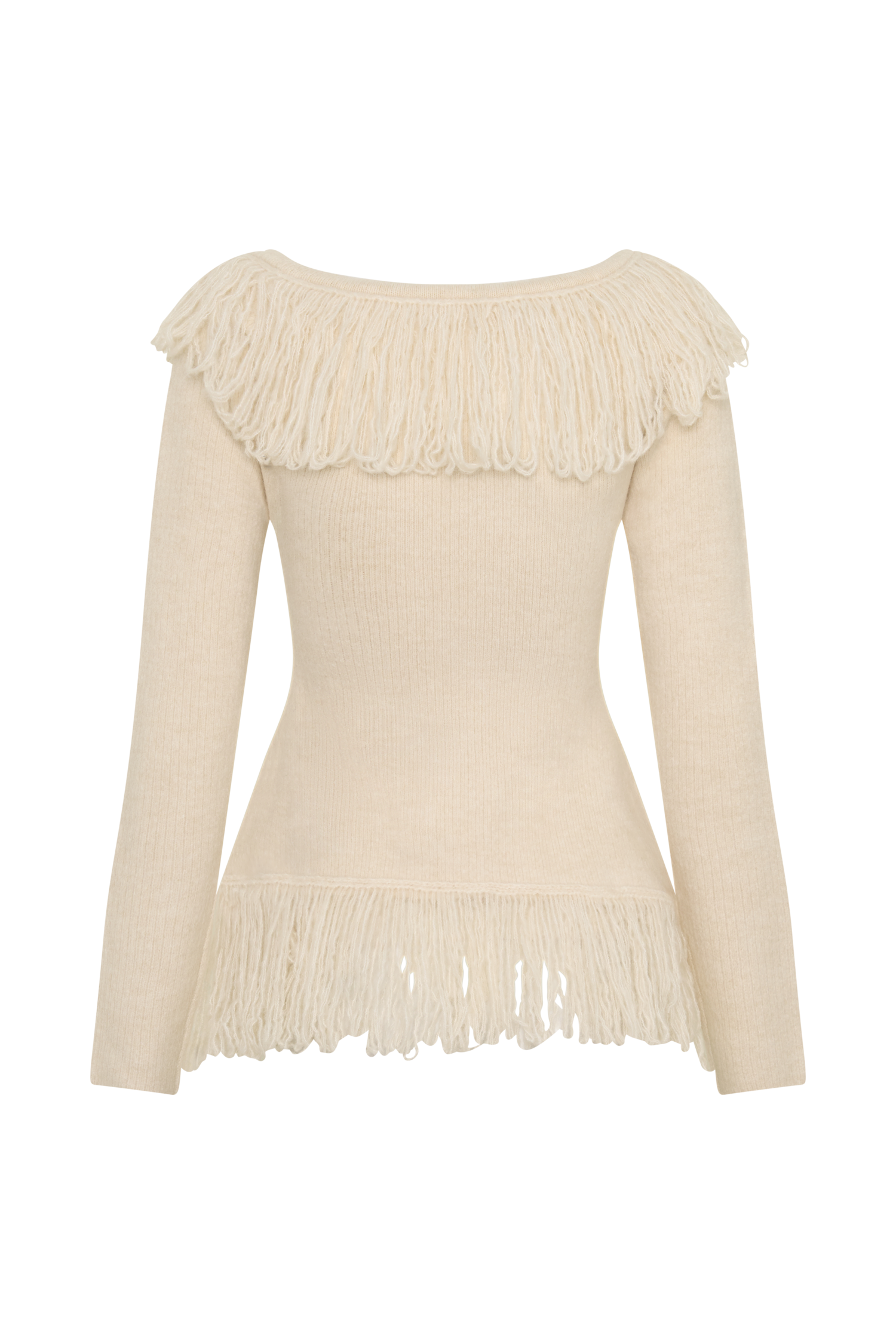 Sammie Fringe Knit Top - Cream #10