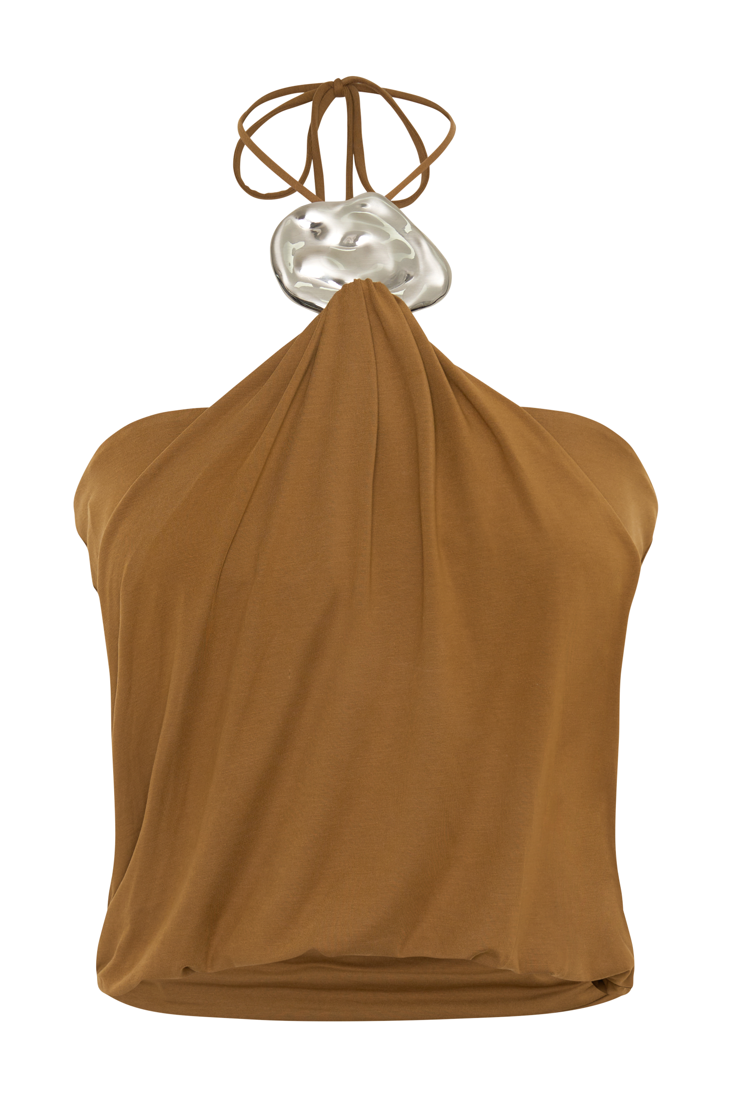 Sade Halter Top With Hardware - Caramel #9