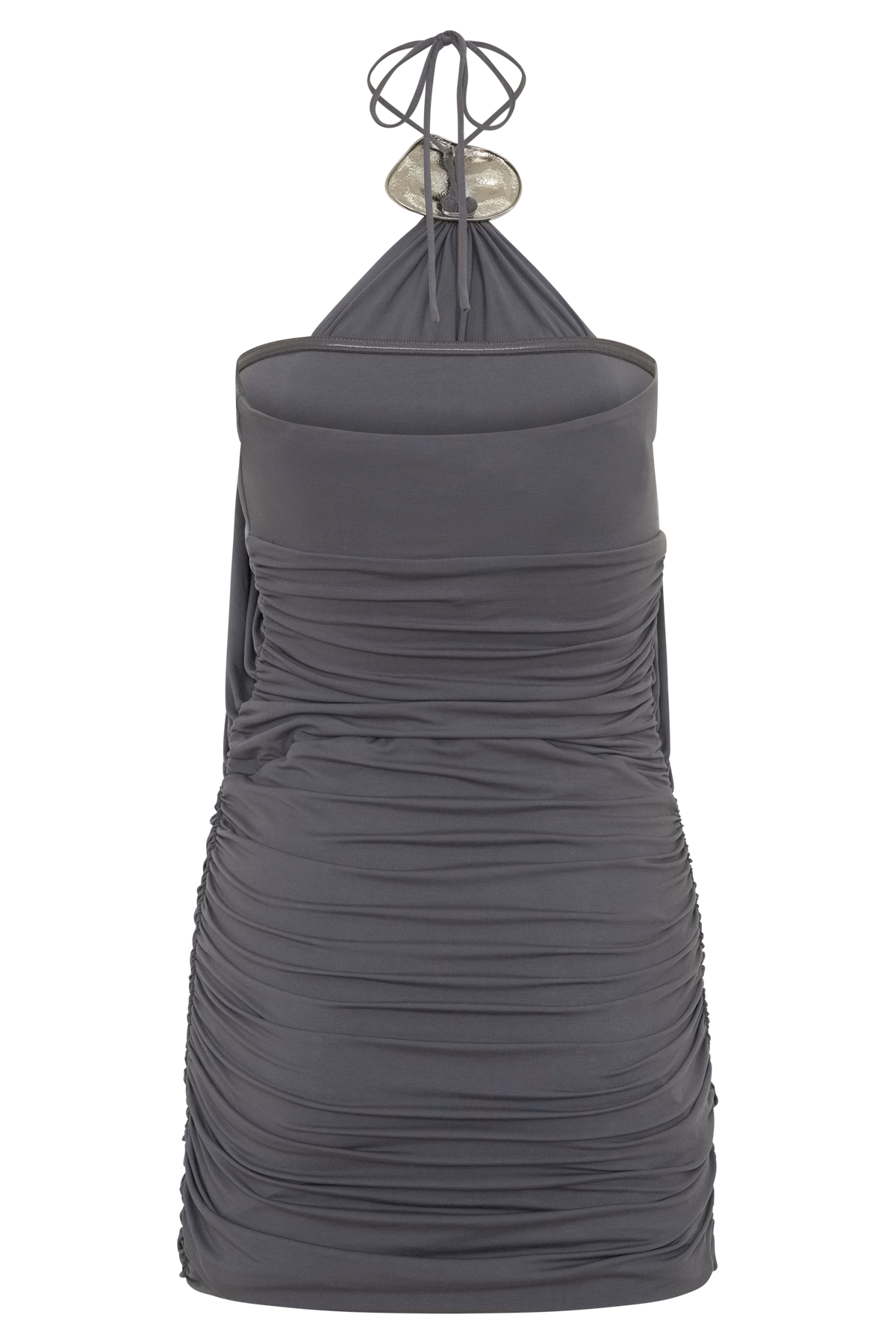 Sade Halter With Hardware Mini Dress - Grey #7