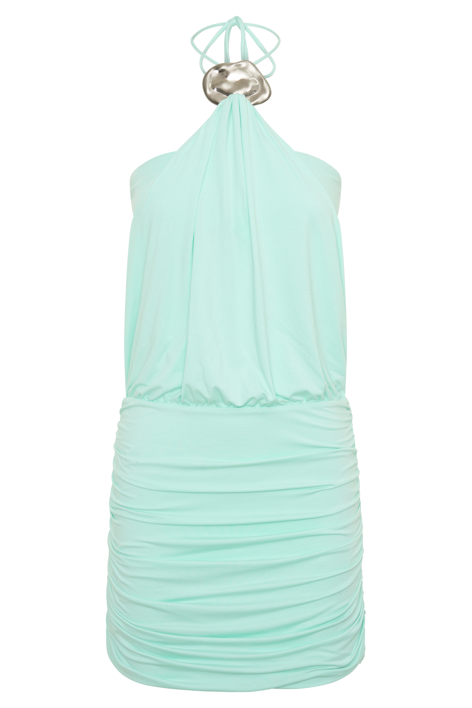 Sade Halter With Hardware Mini Dress - Sea Blue #9
