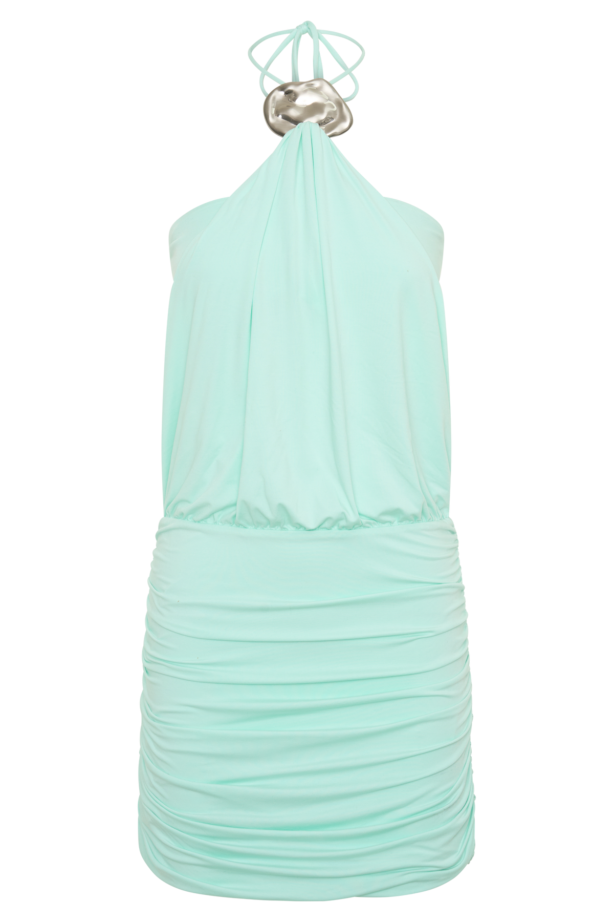 Sade Halter With Hardware Mini Dress - Sea Blue #8