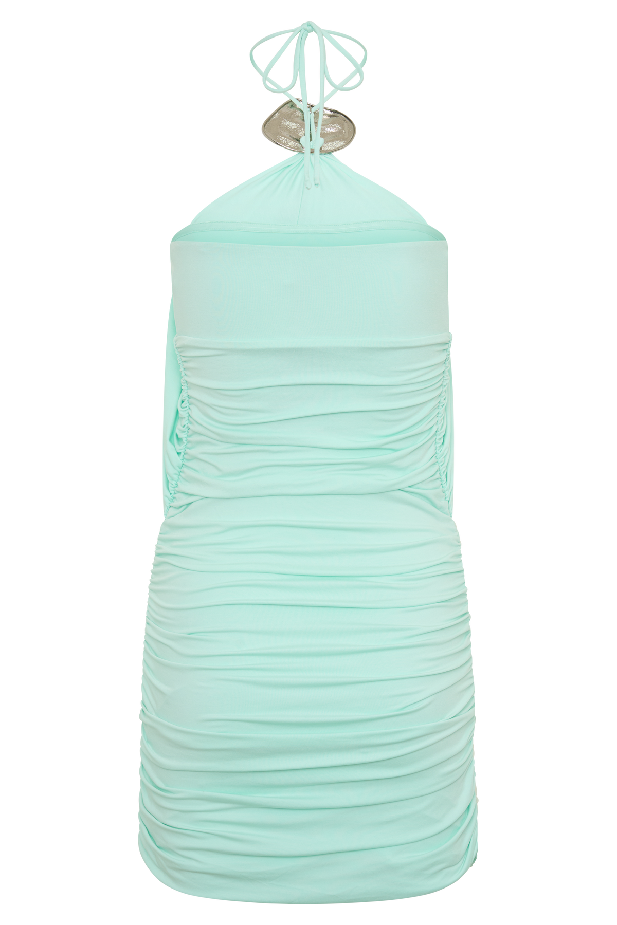 Sade Halter With Hardware Mini Dress - Sea Blue