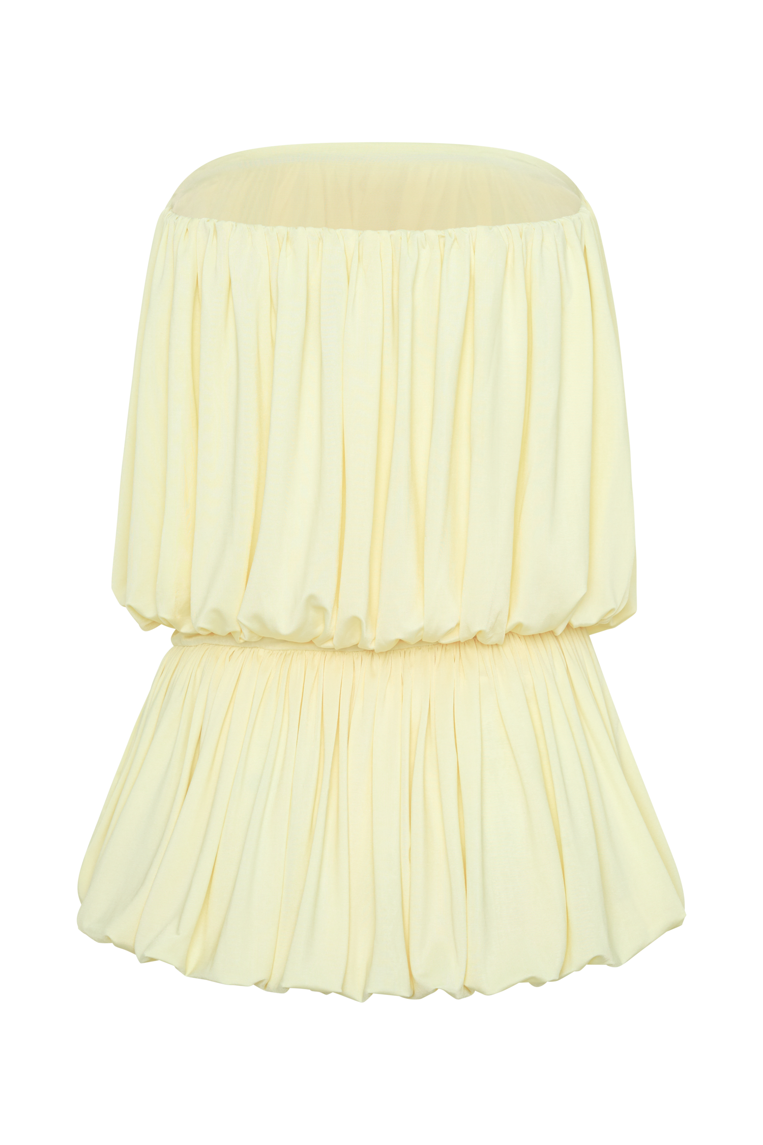 Safiya Strapless Gathered Bubble Mini Dress - Lemon #8