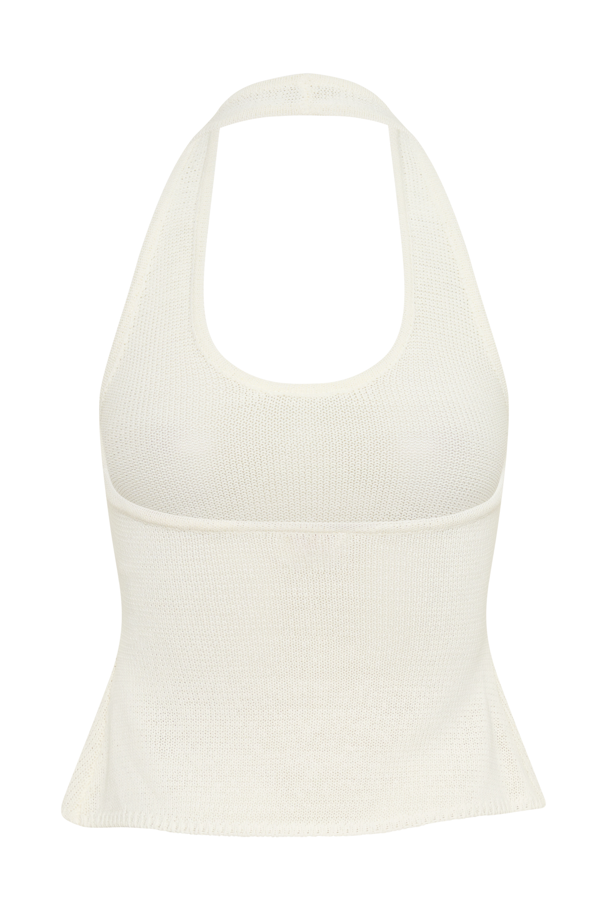 Salley Crochet Halter Longline Top - Ivory