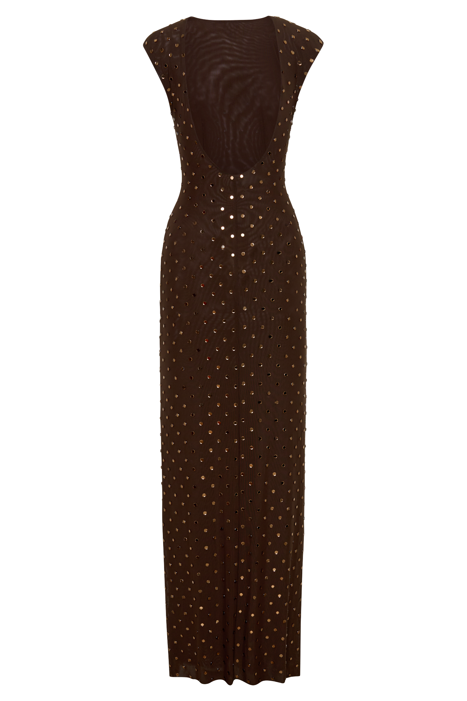 Samara Sleeveless Diamante Maxi Dress - Chocolate #10