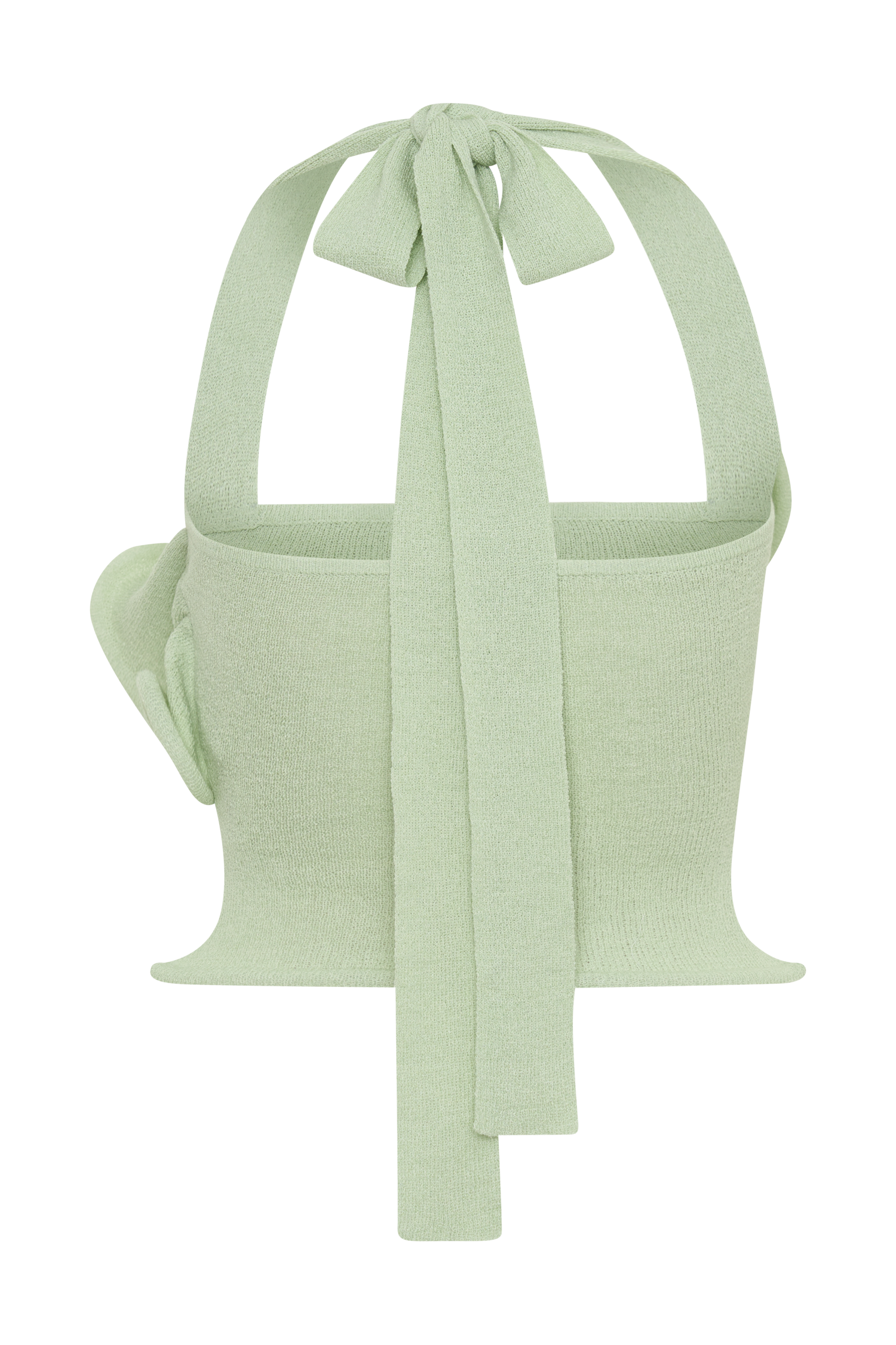 Samira Halter Knit Twist Top - Pastel Green #8