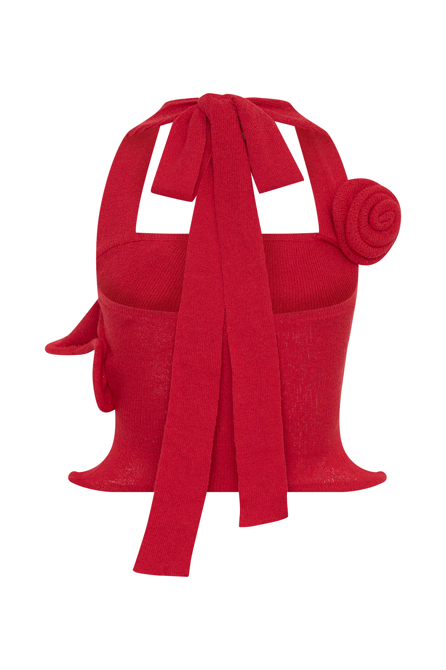 Samira Halter Knit Twist Top - Red #9