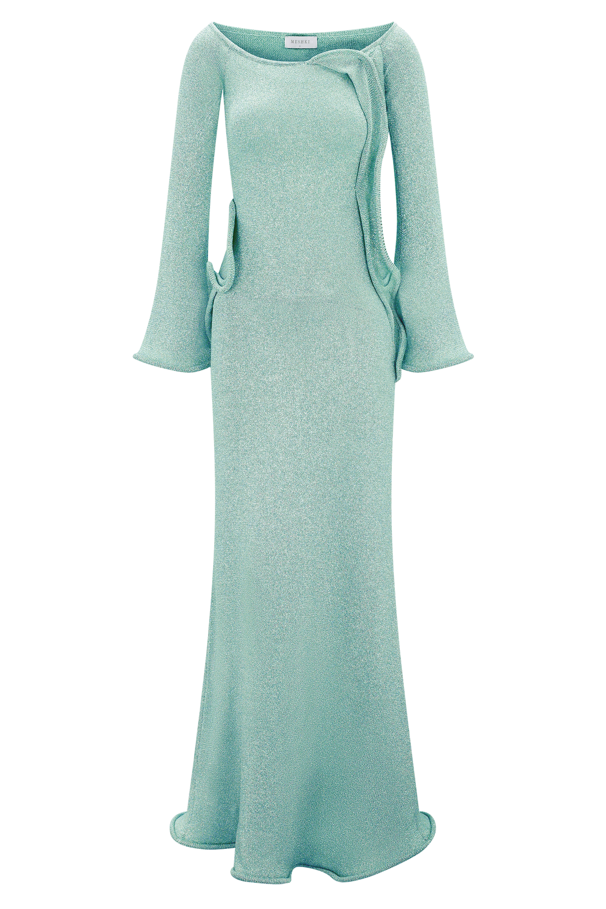 Sandrine Lurex Knit Maxi Dress - Aqua #11