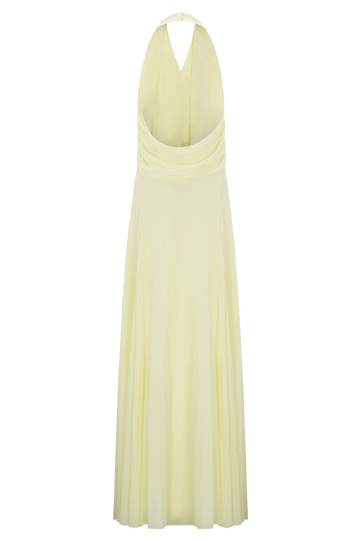 Santal Floral Chiffon Halter Maxi Dress - Lemon #10