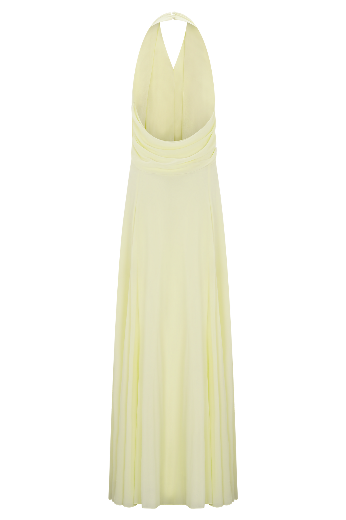 Santal Floral Chiffon Halter Maxi Dress - Lemon #10