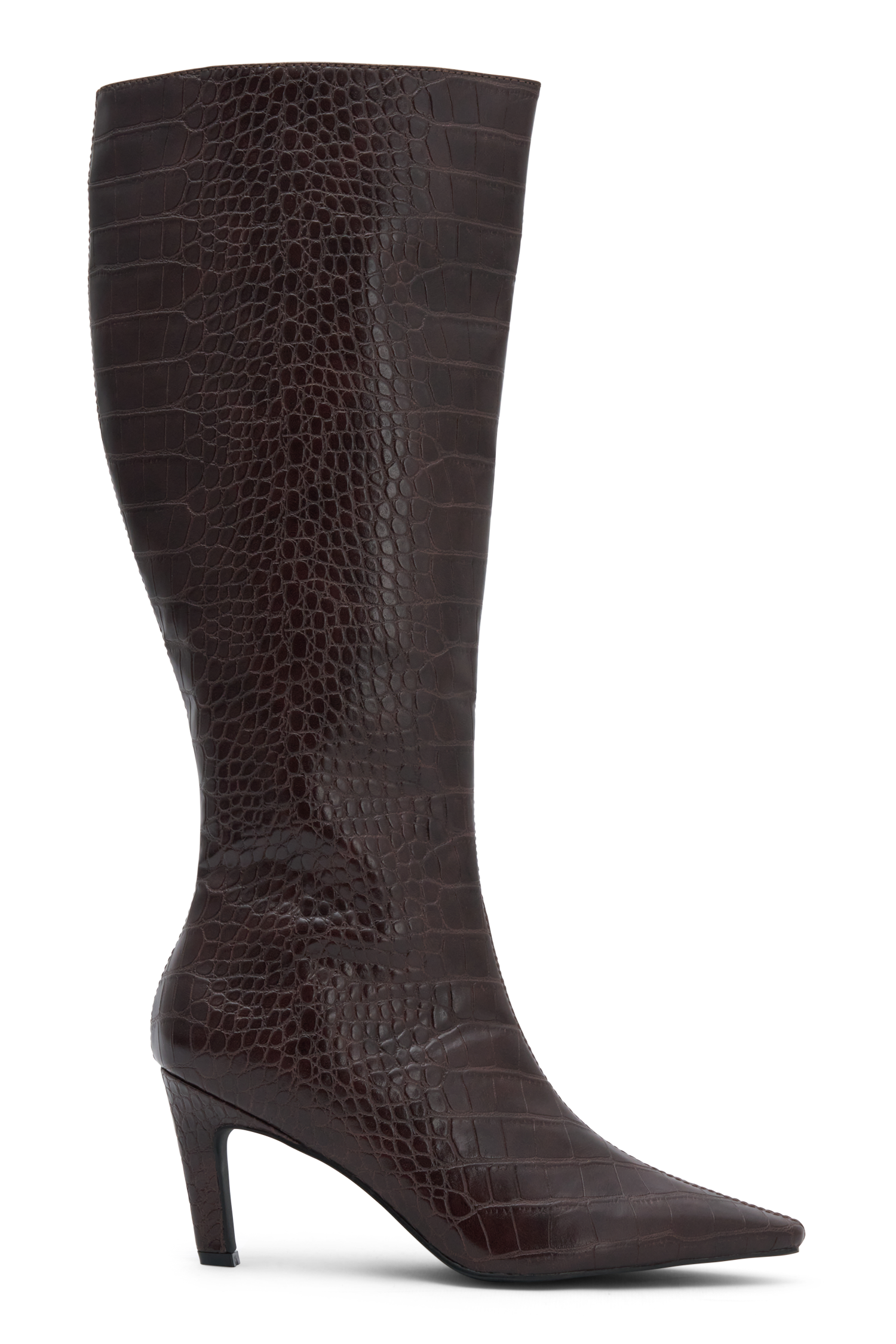 Sarah Faux Leather Crocodile Boot - Chocolate #6