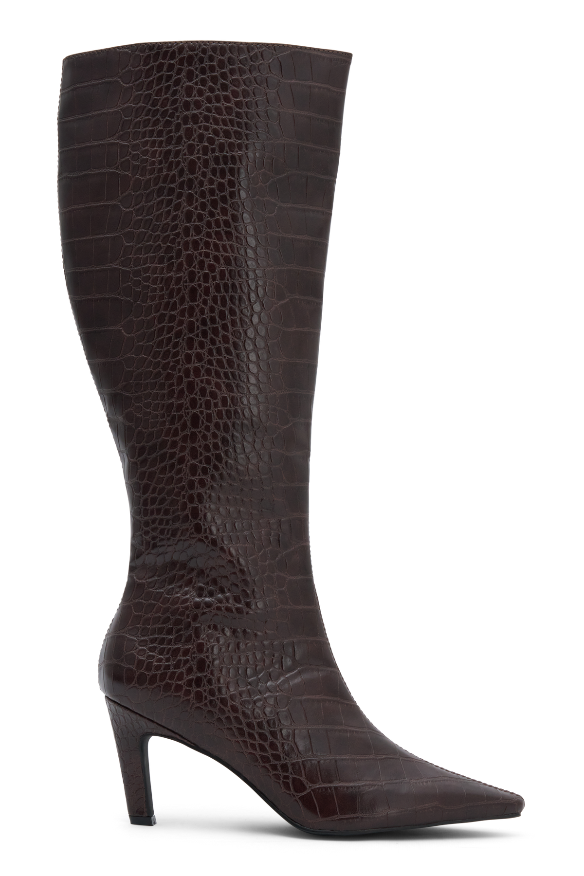Sarah Faux Leather Crocodile Boot - Chocolate #6