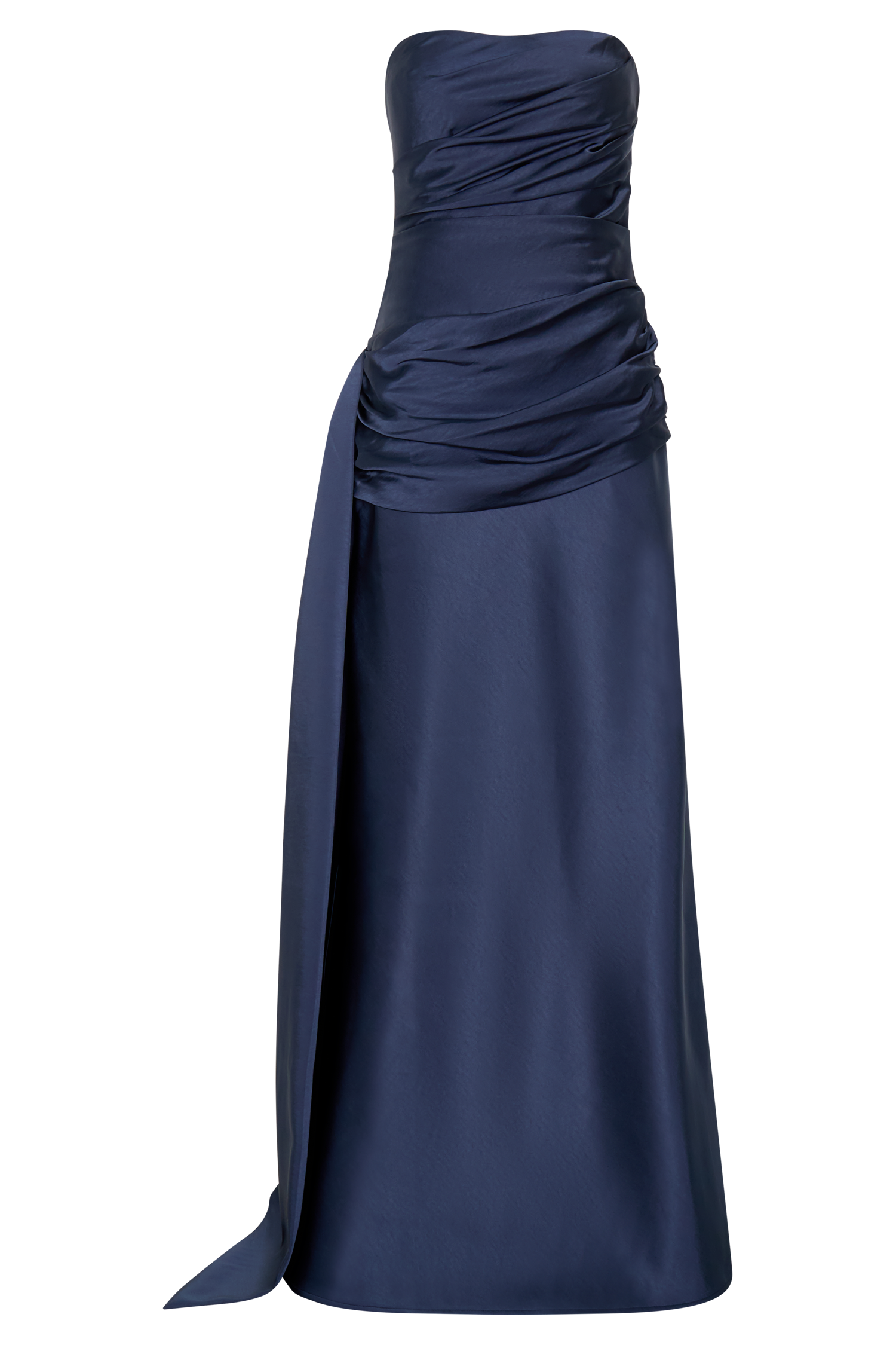 Sarah Strapless Maxi Dress With Waist Tie - Navy #9