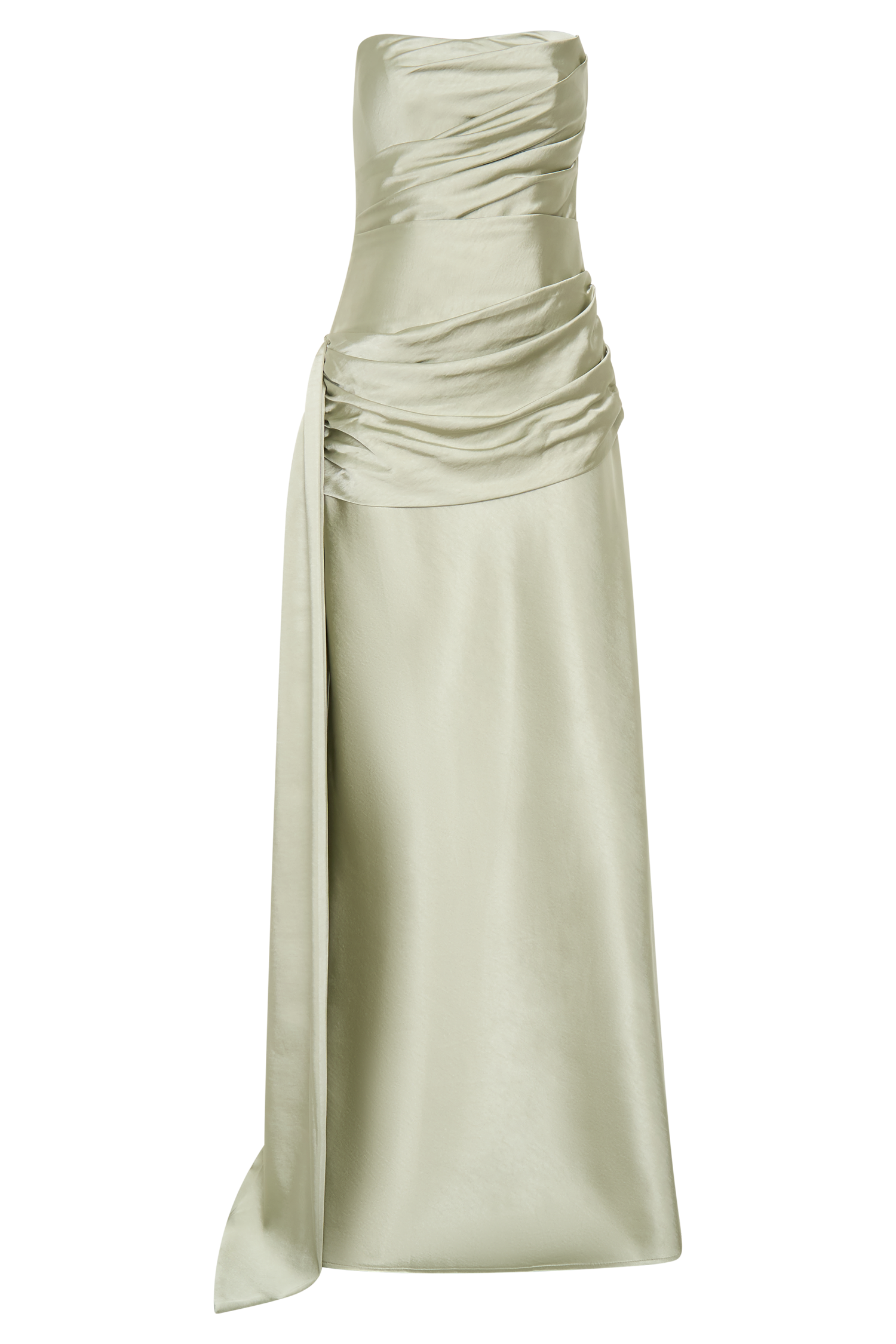 Sarah Strapless Maxi Dress With Waist Tie - Sage #7