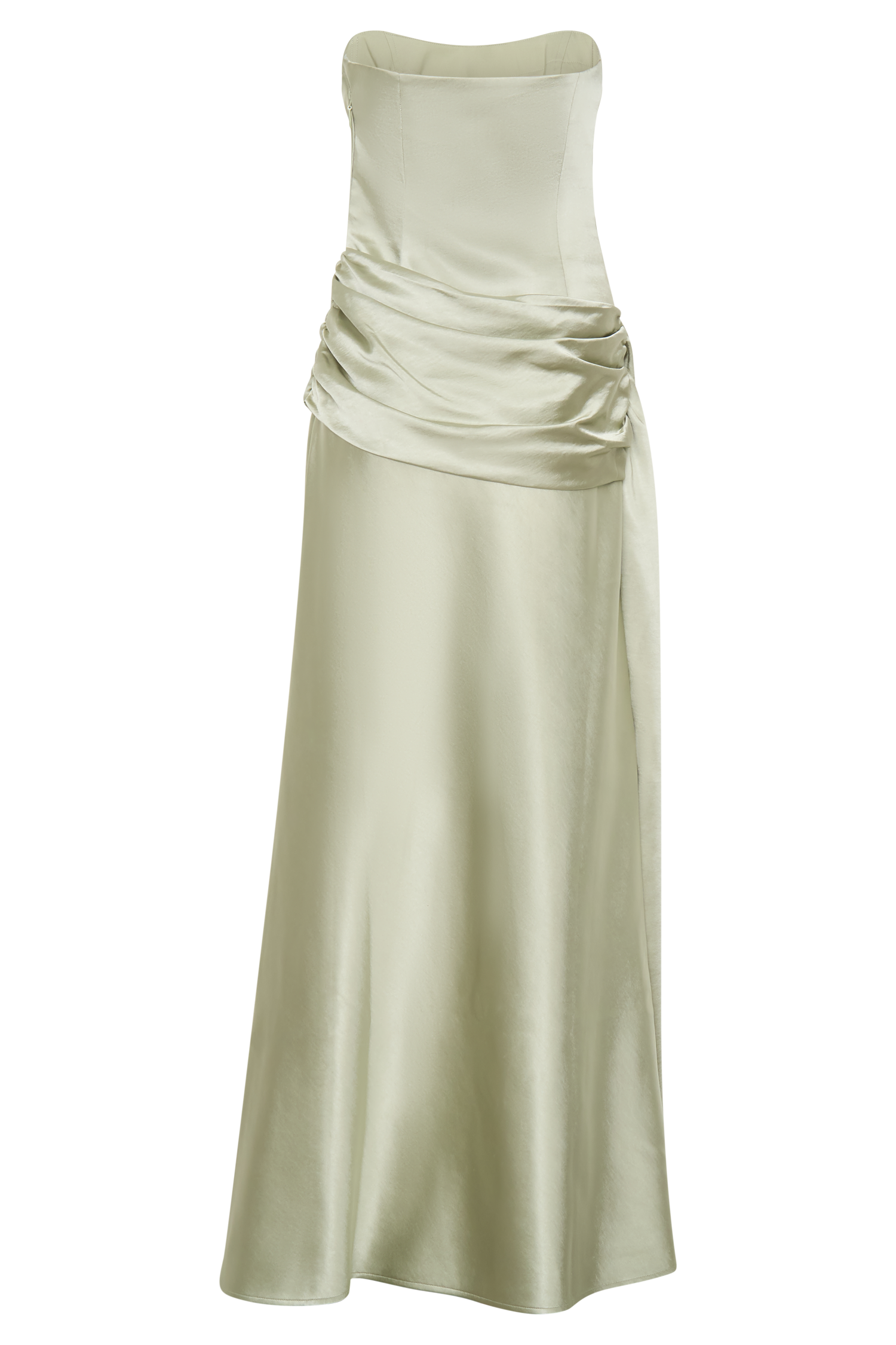 Sarah Strapless Maxi Dress With Waist Tie - Sage #6