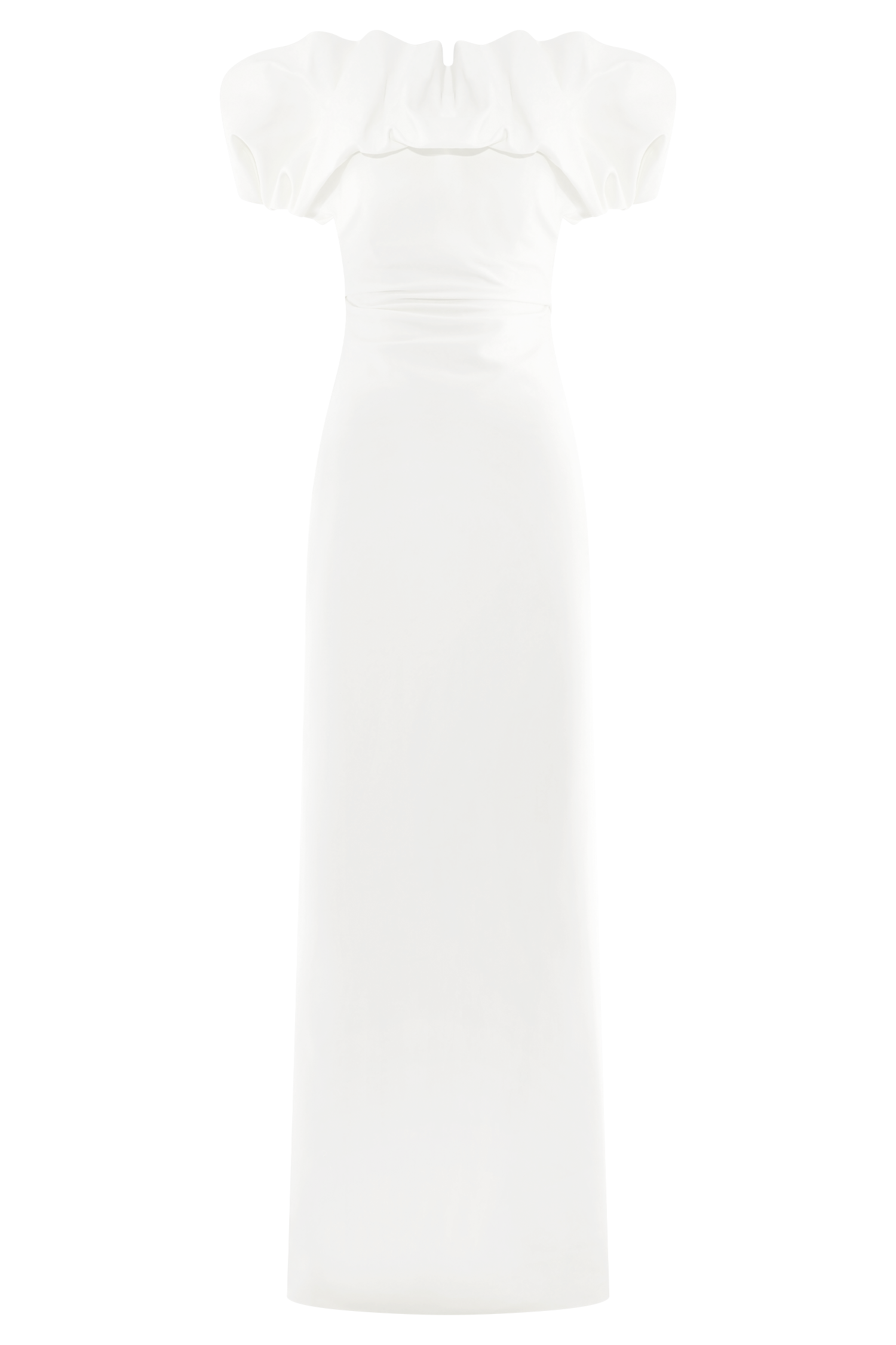 Sariya Sculptural Maxi Dress - White #9