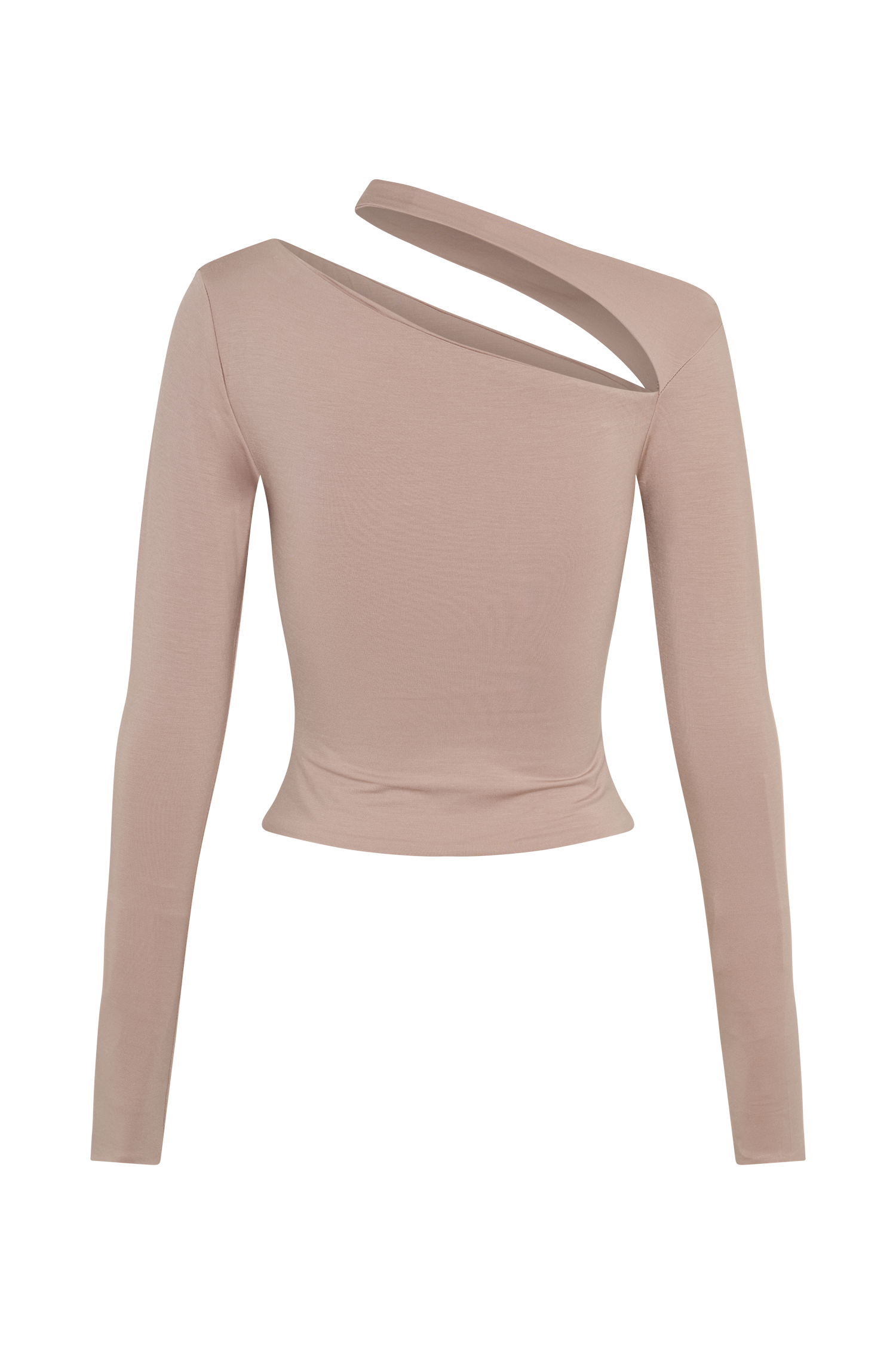 Sasha Modal Long Sleeve Top With Cut Out - Mushroom #8