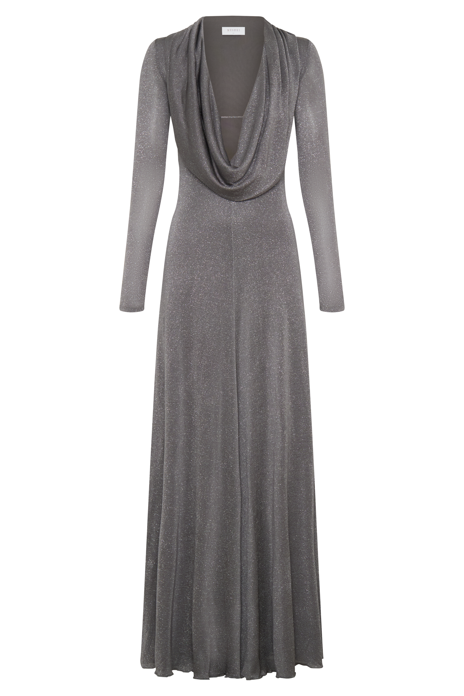 Scarlet Lurex Cowl Maxi Dress - Silver #11