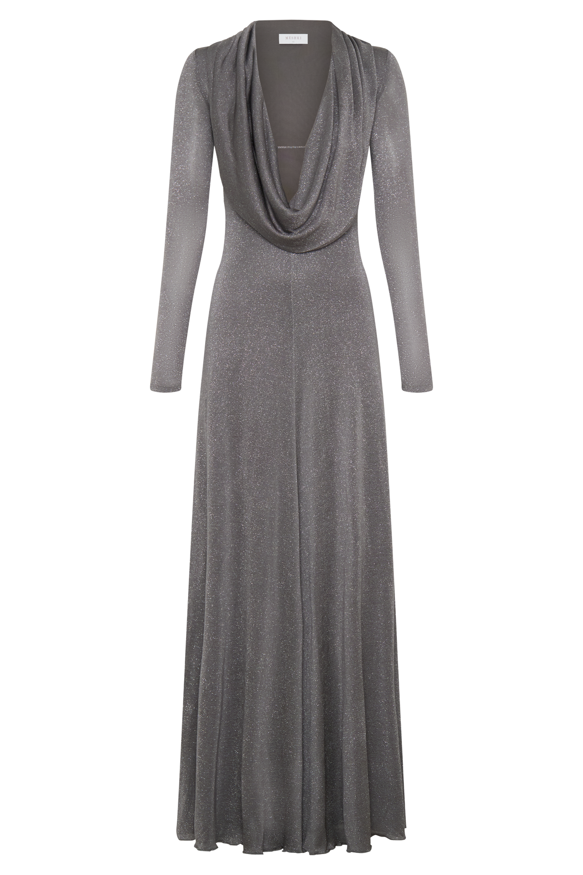 Scarlet Lurex Cowl Maxi Dress - Silver #11
