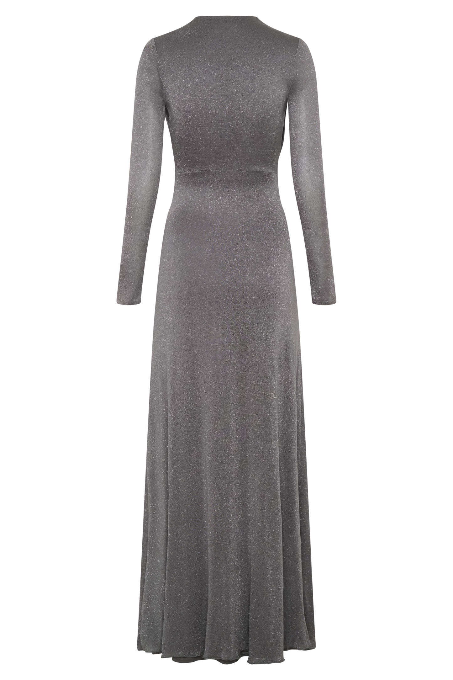 Scarlet Lurex Cowl Maxi Dress - Silver