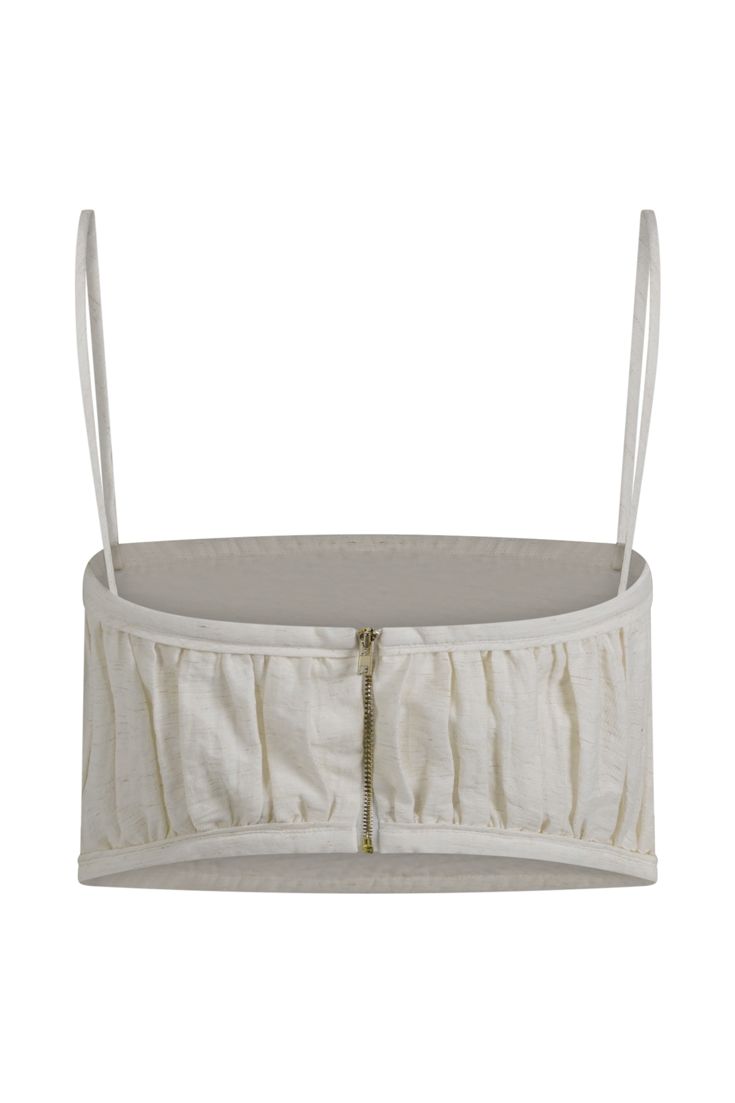 Scottie Shirred Linen Bandeau - Oat Marle