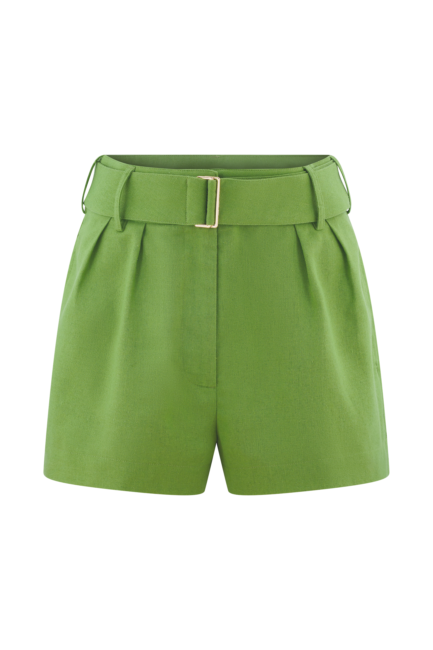 Scout Linen Belted Shorts - Green #9