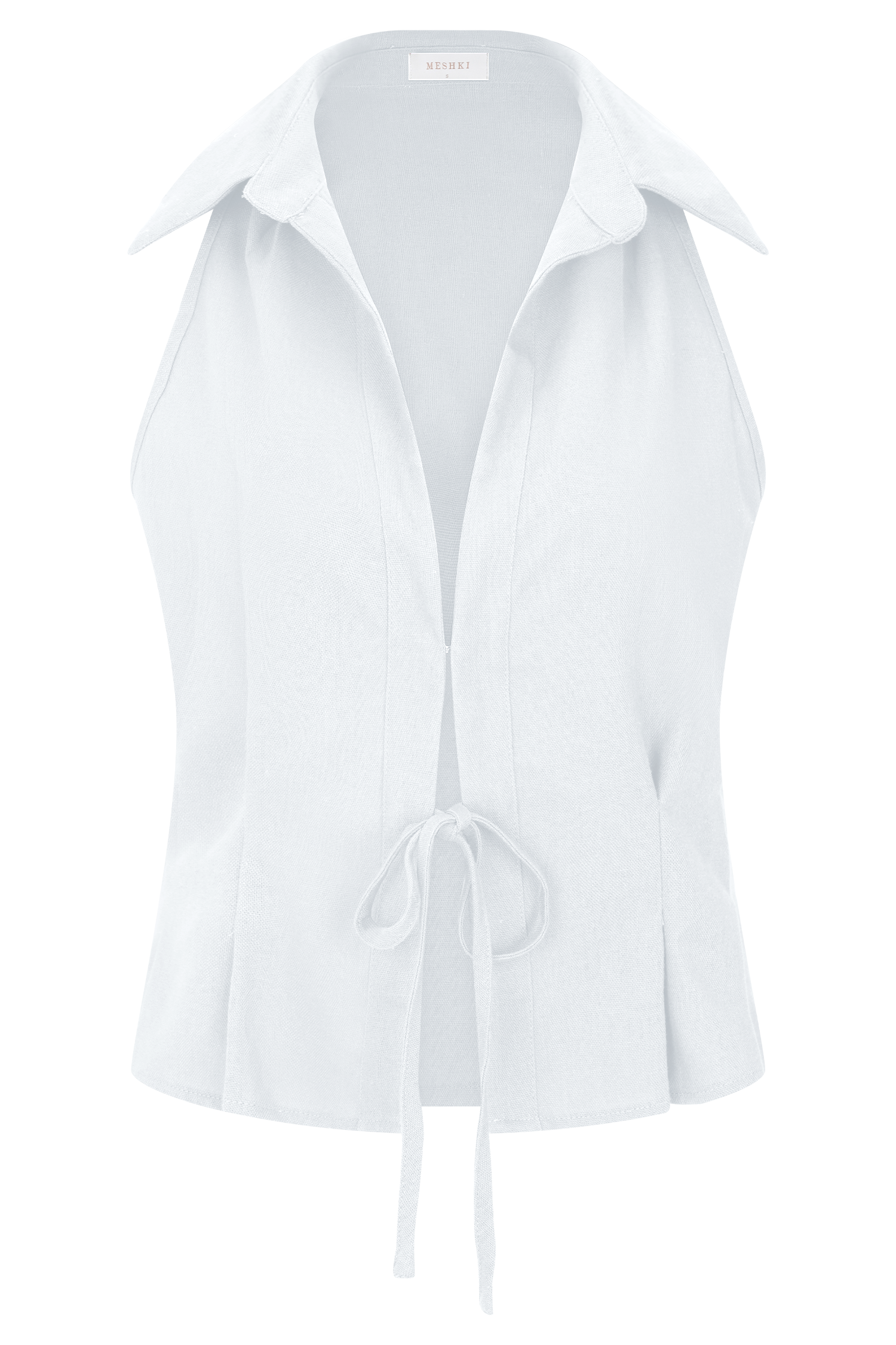 Scout Sleeveless Linen Shirt - White #13