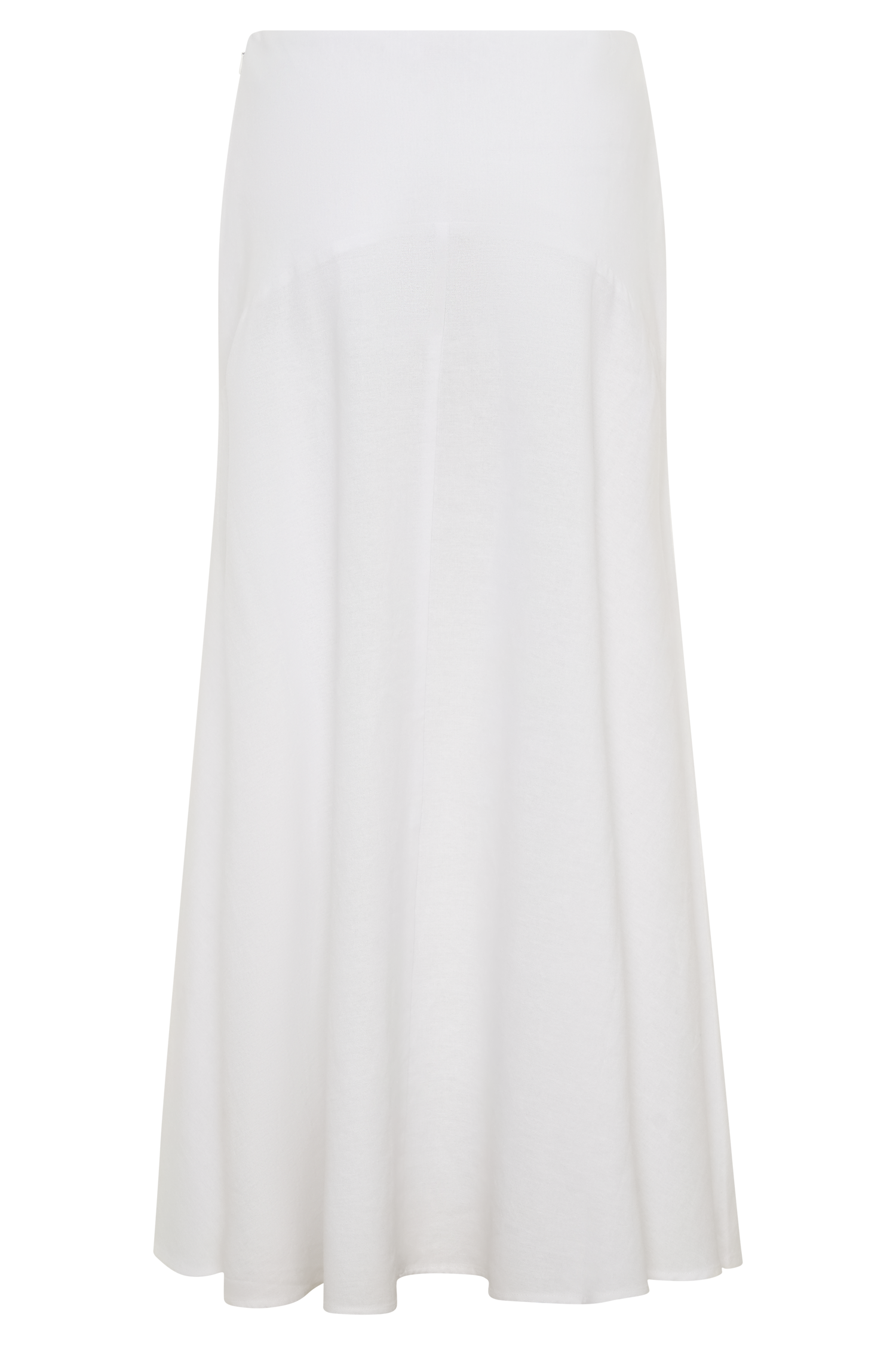 Selma Curved Waist Midi Skirt - White #9