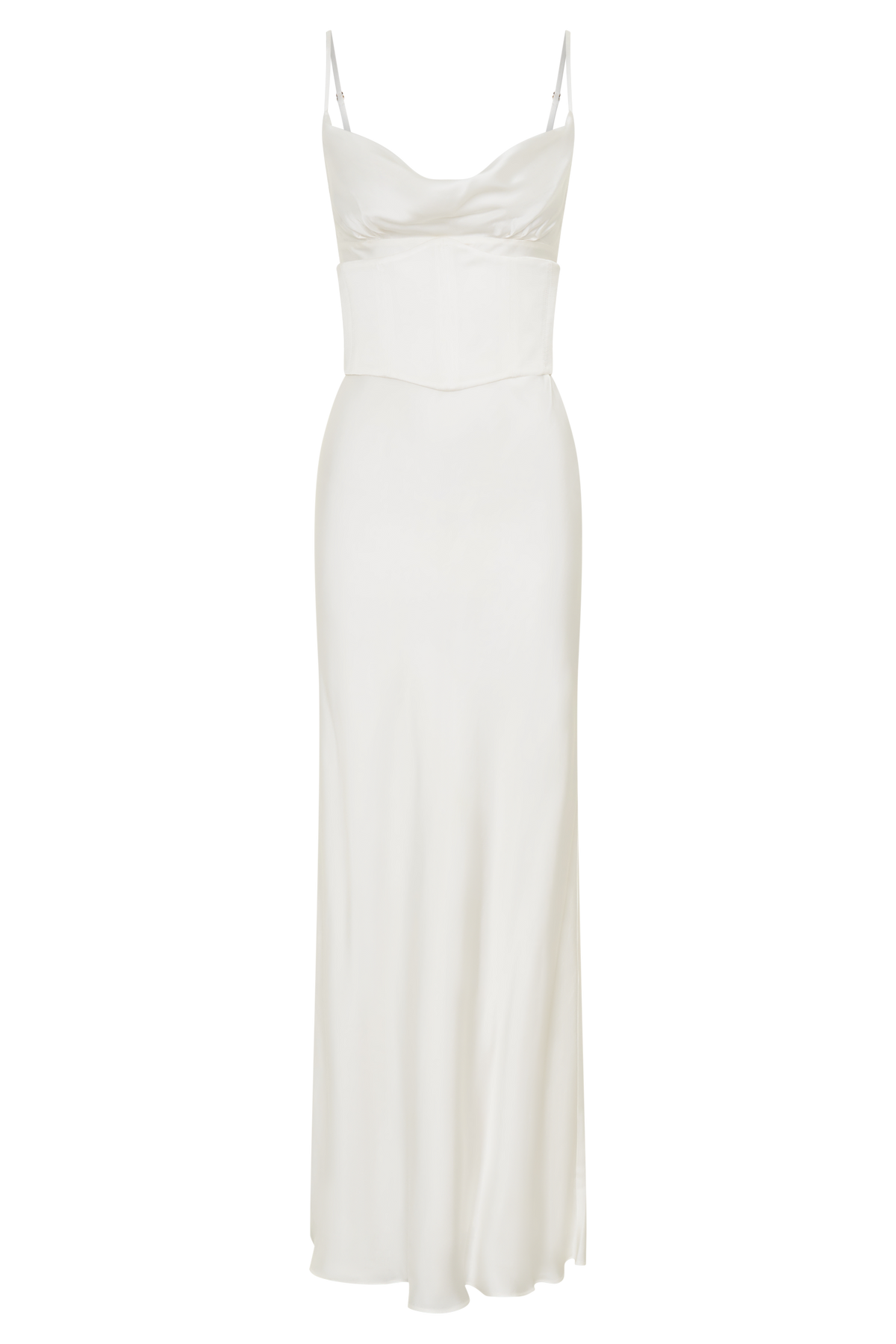 Seraphine Corset Satin Maxi Dress - Ivory #9