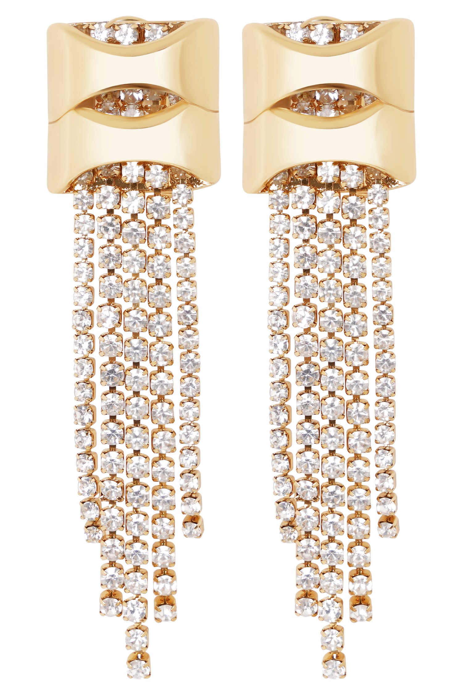 Shea Crystal Fringe Drop Earrings - Gold #5