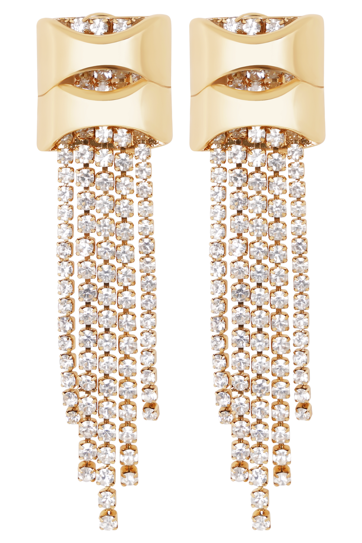 Shea Crystal Fringe Drop Earrings - Gold #5
