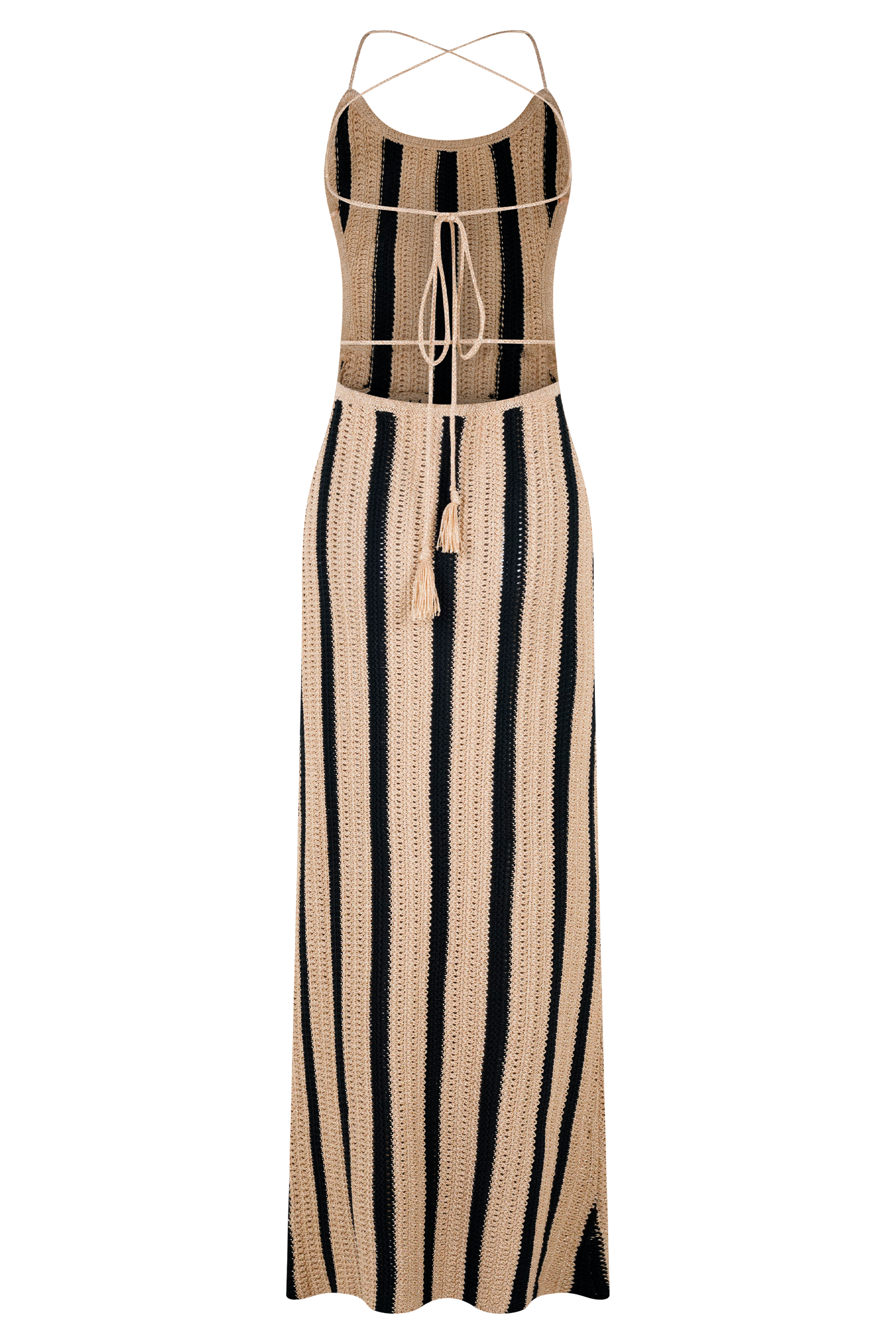 Shepherd Crochet Halter Maxi Dress - Gold/Black #9