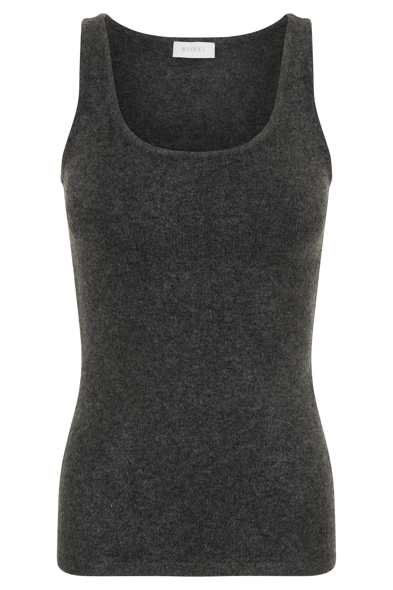 Shyann Sleeveless Longline Knit Top - Charcoal Marle #8
