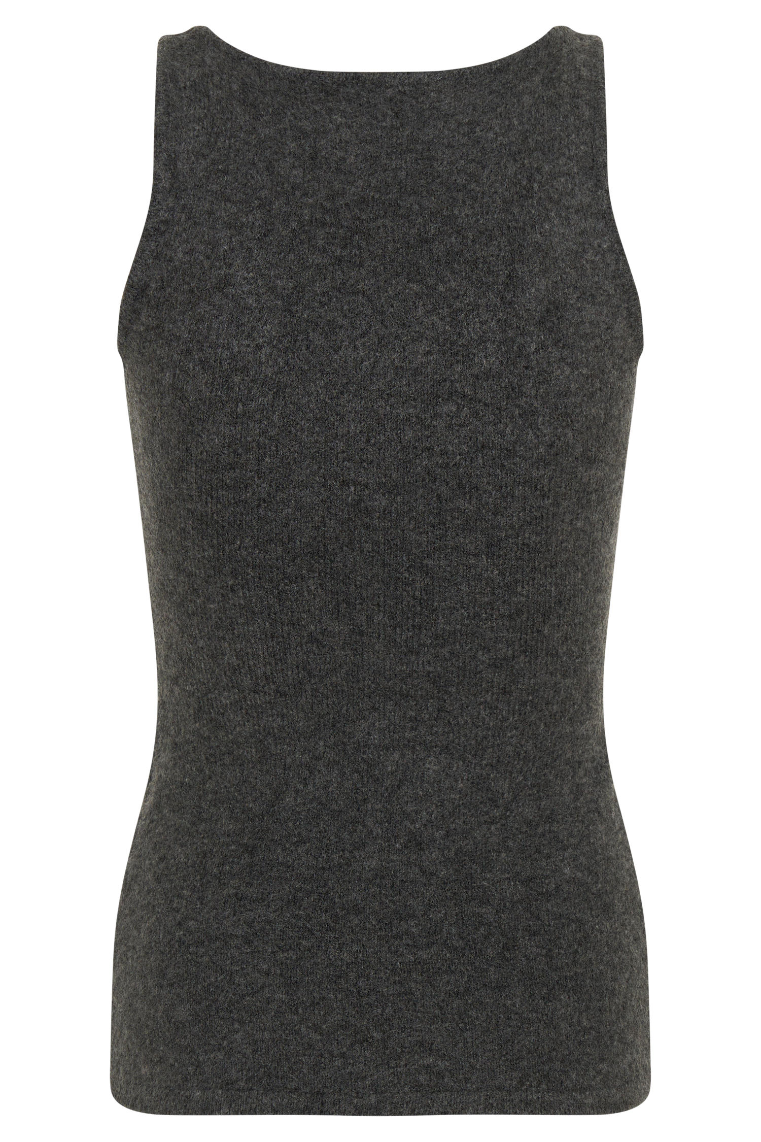Shyann Sleeveless Longline Knit Top - Charcoal Marle #7